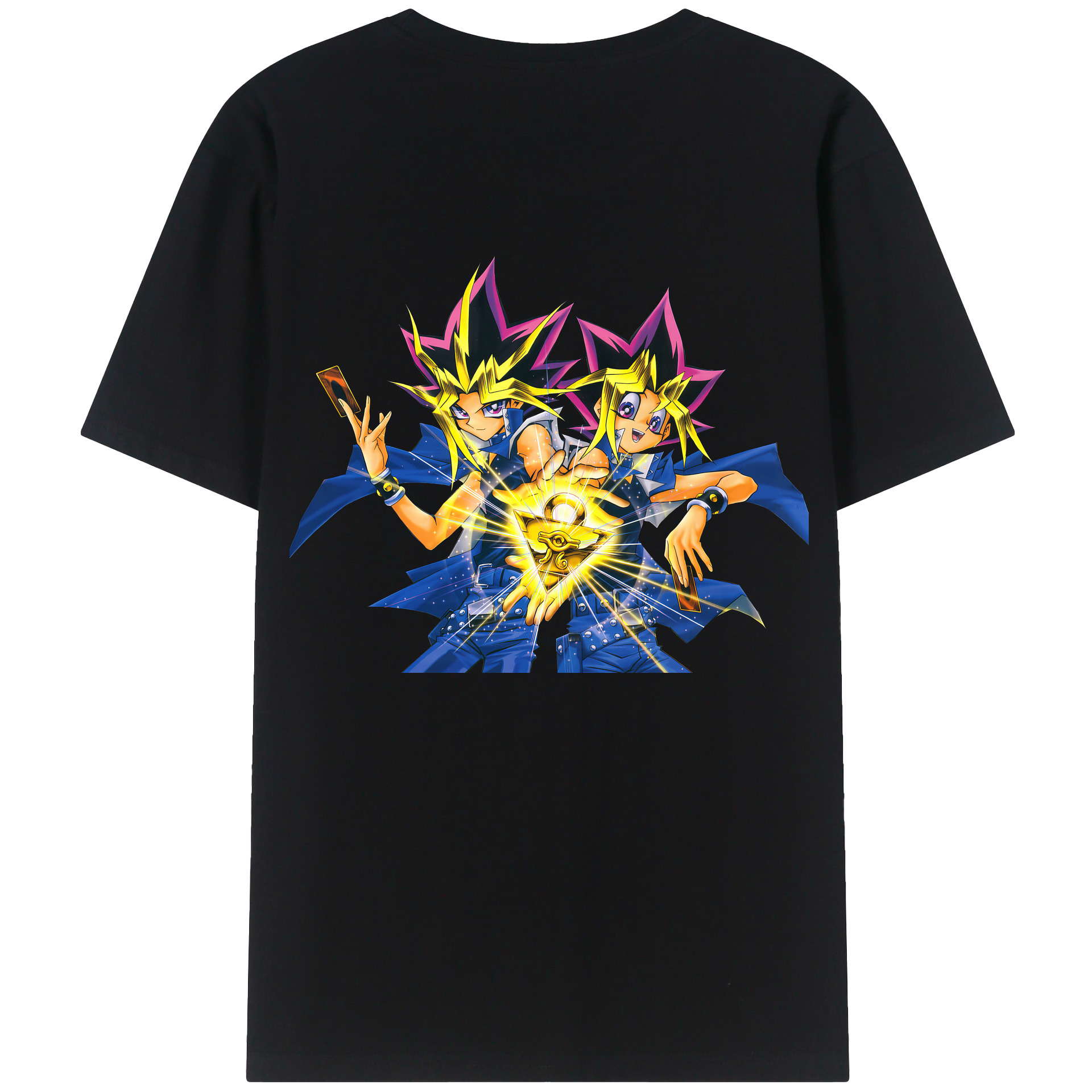 （画像用） 遊☆戯☆王 Yu-Gi-Oh! 綿100％ メンズ半袖Tシャツ（バックプリント） 通気性