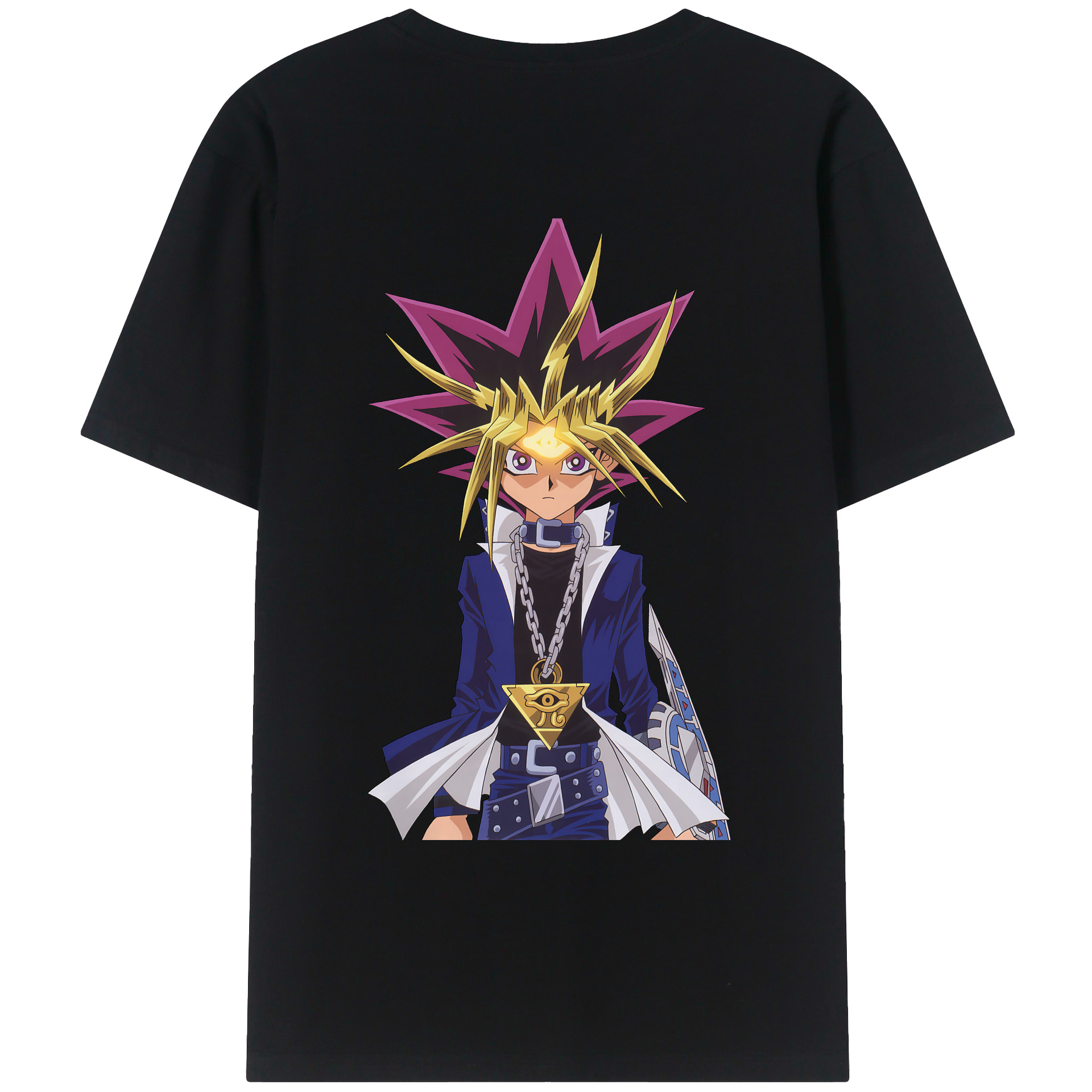 （画像用） 遊☆戯☆王 Yu-Gi-Oh! 綿100％ メンズ半袖Tシャツ（バックプリント） 通気性