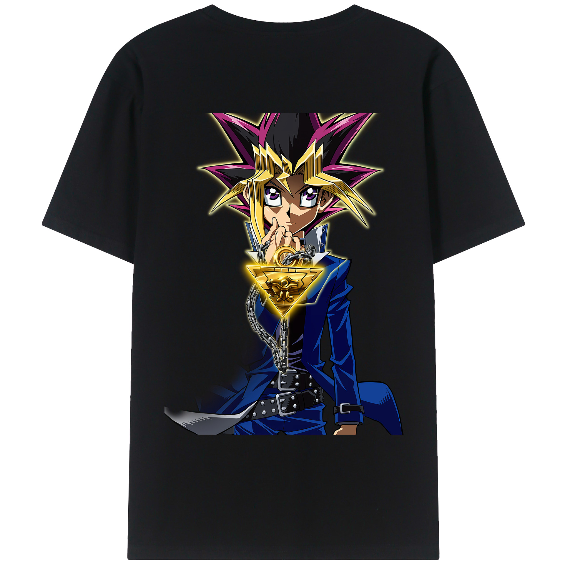 （画像用） 遊☆戯☆王 Yu-Gi-Oh! 綿100％ メンズ半袖Tシャツ（バックプリント） 通気性