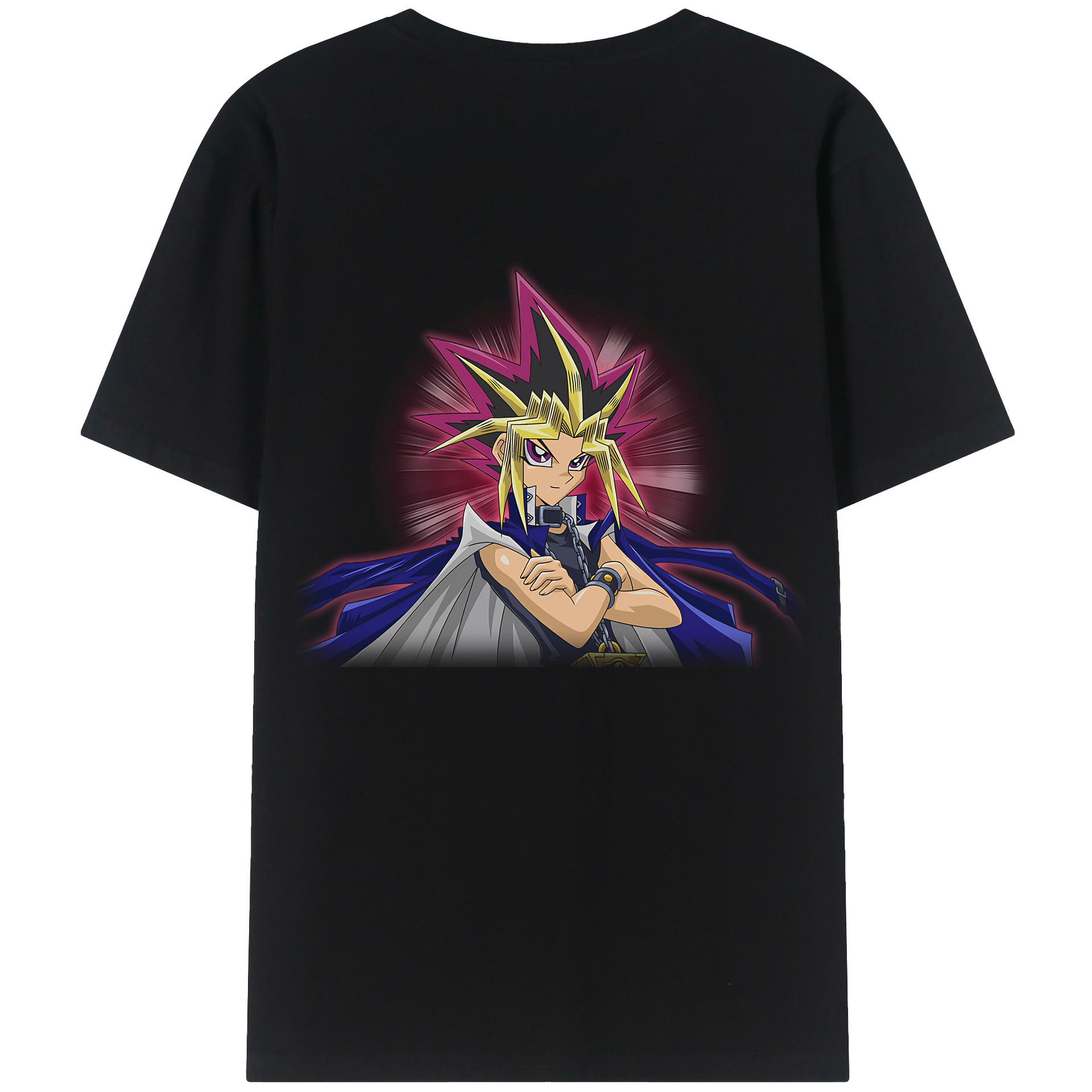 （画像用） 遊☆戯☆王 Yu-Gi-Oh! 綿100％ メンズ半袖Tシャツ（バックプリント） 通気性