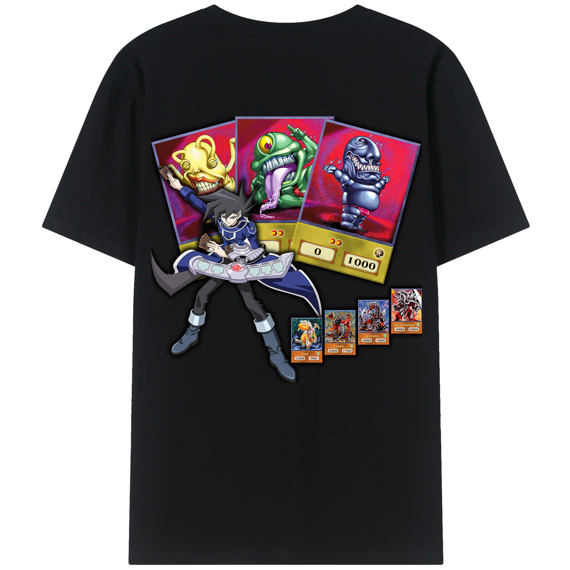 （画像用） 遊☆戯☆王 Yu-Gi-Oh! 綿100％ メンズ半袖Tシャツ（バックプリント） 通気性