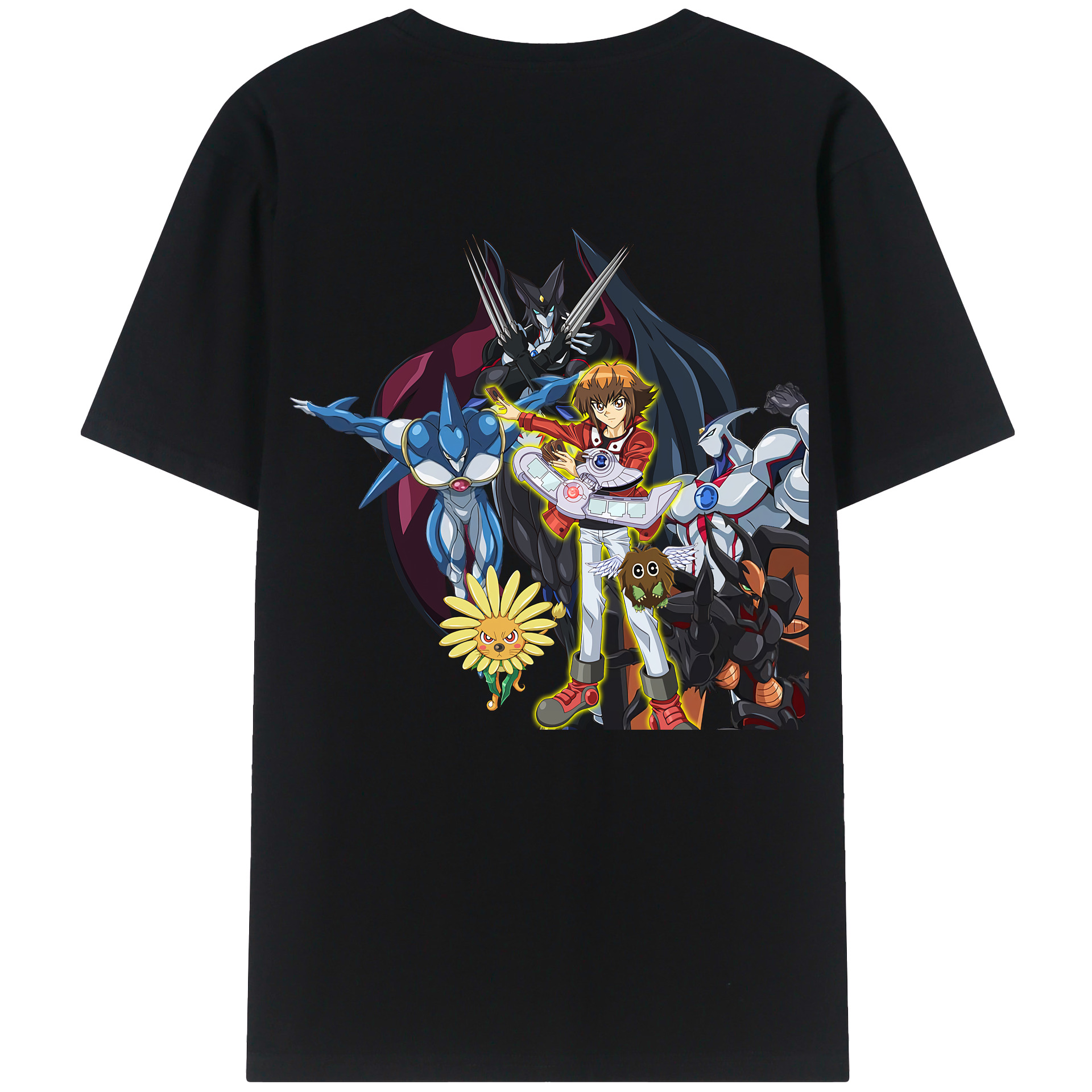 （画像用） 遊☆戯☆王 Yu-Gi-Oh! 綿100％ メンズ半袖Tシャツ（バックプリント） 通気性