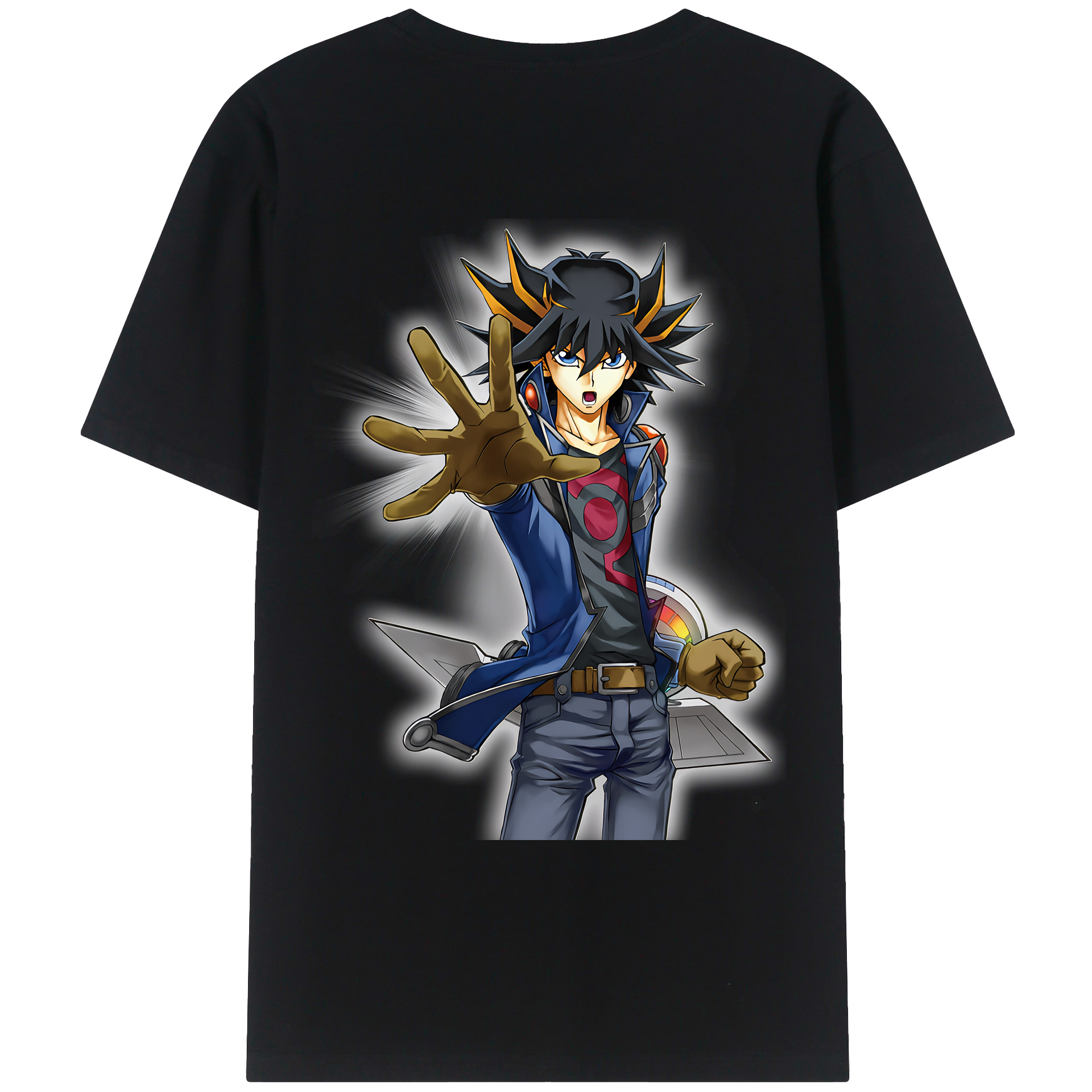 （画像用） 遊☆戯☆王 Yu-Gi-Oh! 綿100％ メンズ半袖Tシャツ（バックプリント） 通気性