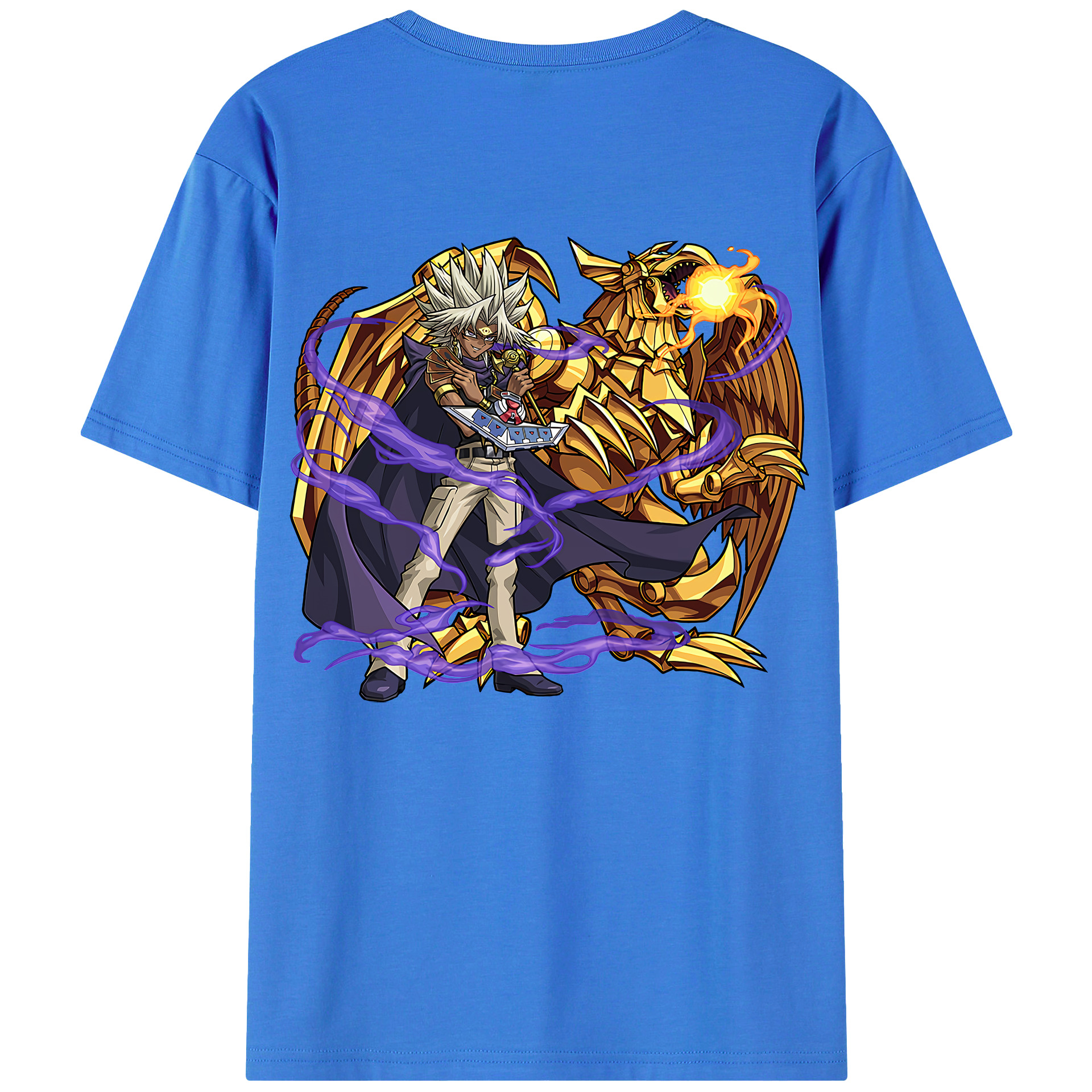 （画像用） 遊☆戯☆王 Yu-Gi-Oh! 綿100％ メンズ半袖Tシャツ（バックプリント） 通気性
