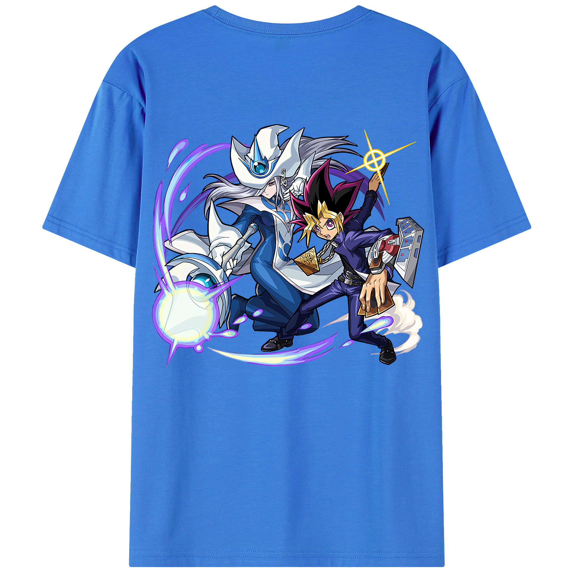 （画像用） 遊☆戯☆王 Yu-Gi-Oh! 綿100％ メンズ半袖Tシャツ（バックプリント） 通気性