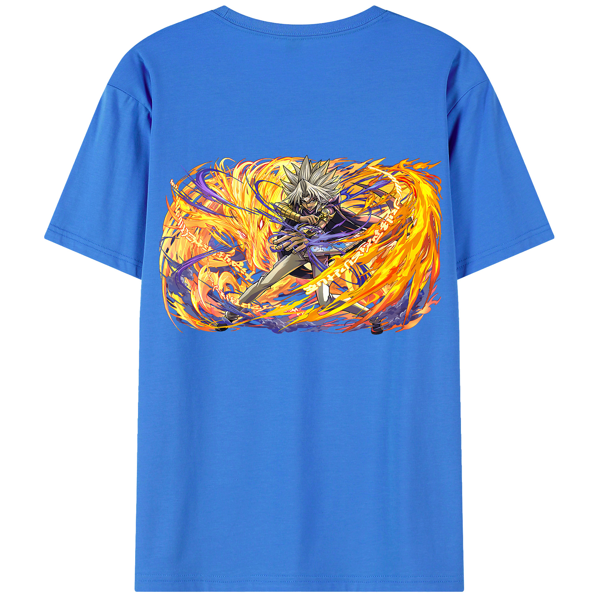 （画像用） 遊☆戯☆王 Yu-Gi-Oh! 綿100％ メンズ半袖Tシャツ（バックプリント） 通気性