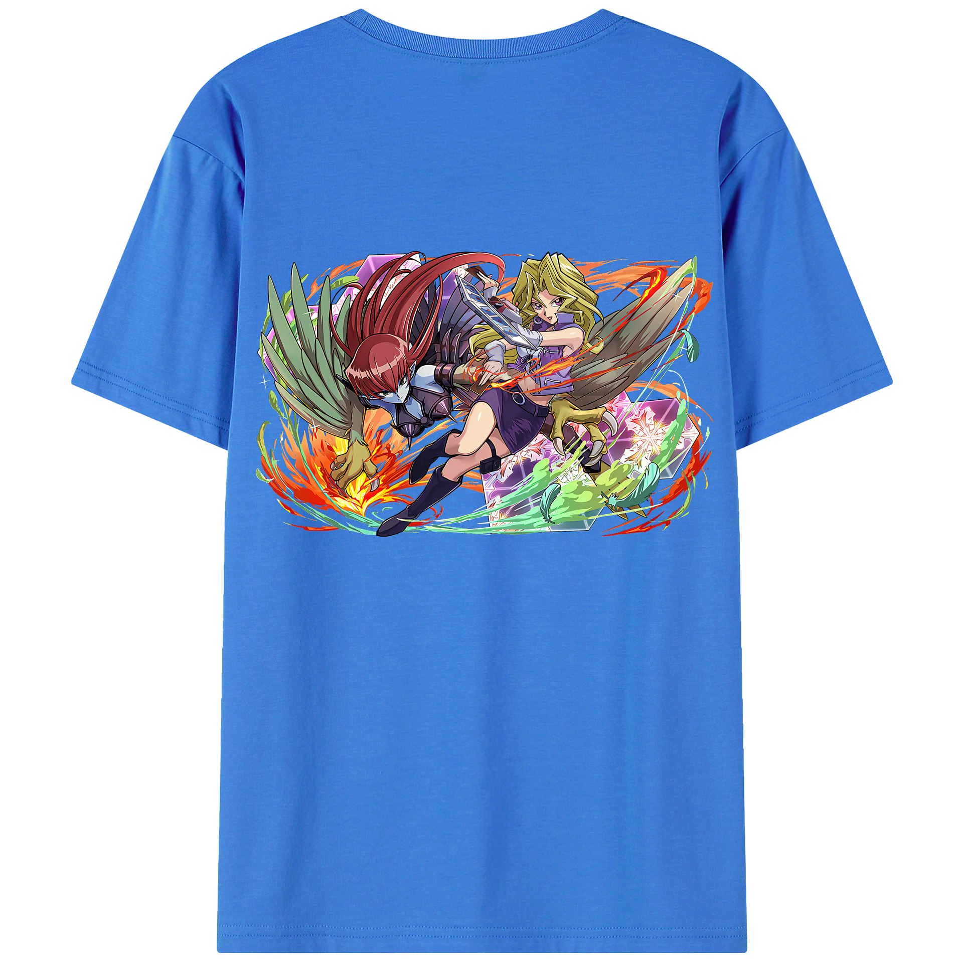 （画像用） 遊☆戯☆王 Yu-Gi-Oh! 綿100％ メンズ半袖Tシャツ（バックプリント） 通気性