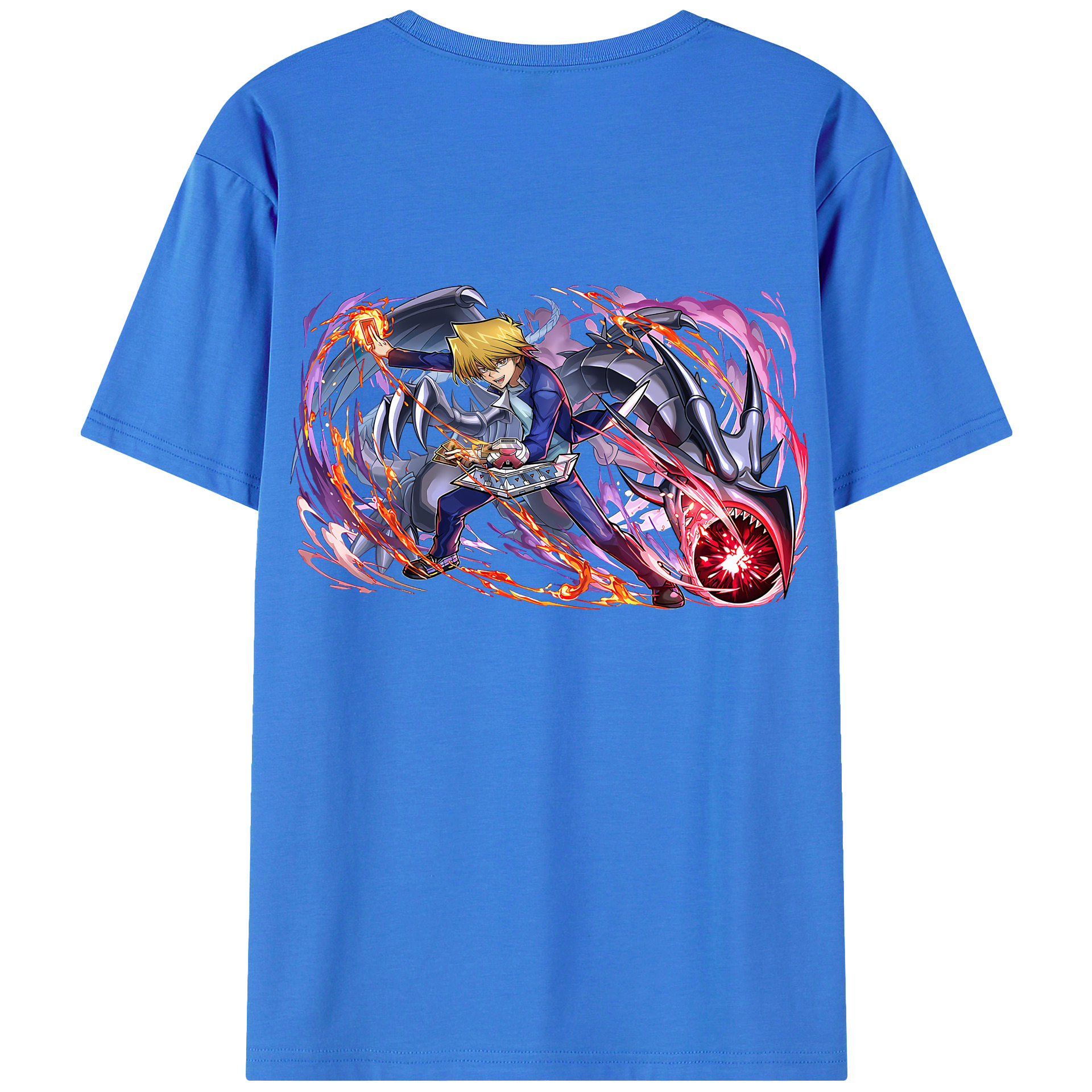 （画像用） 遊☆戯☆王 Yu-Gi-Oh! 綿100％ メンズ半袖Tシャツ（バックプリント） 通気性