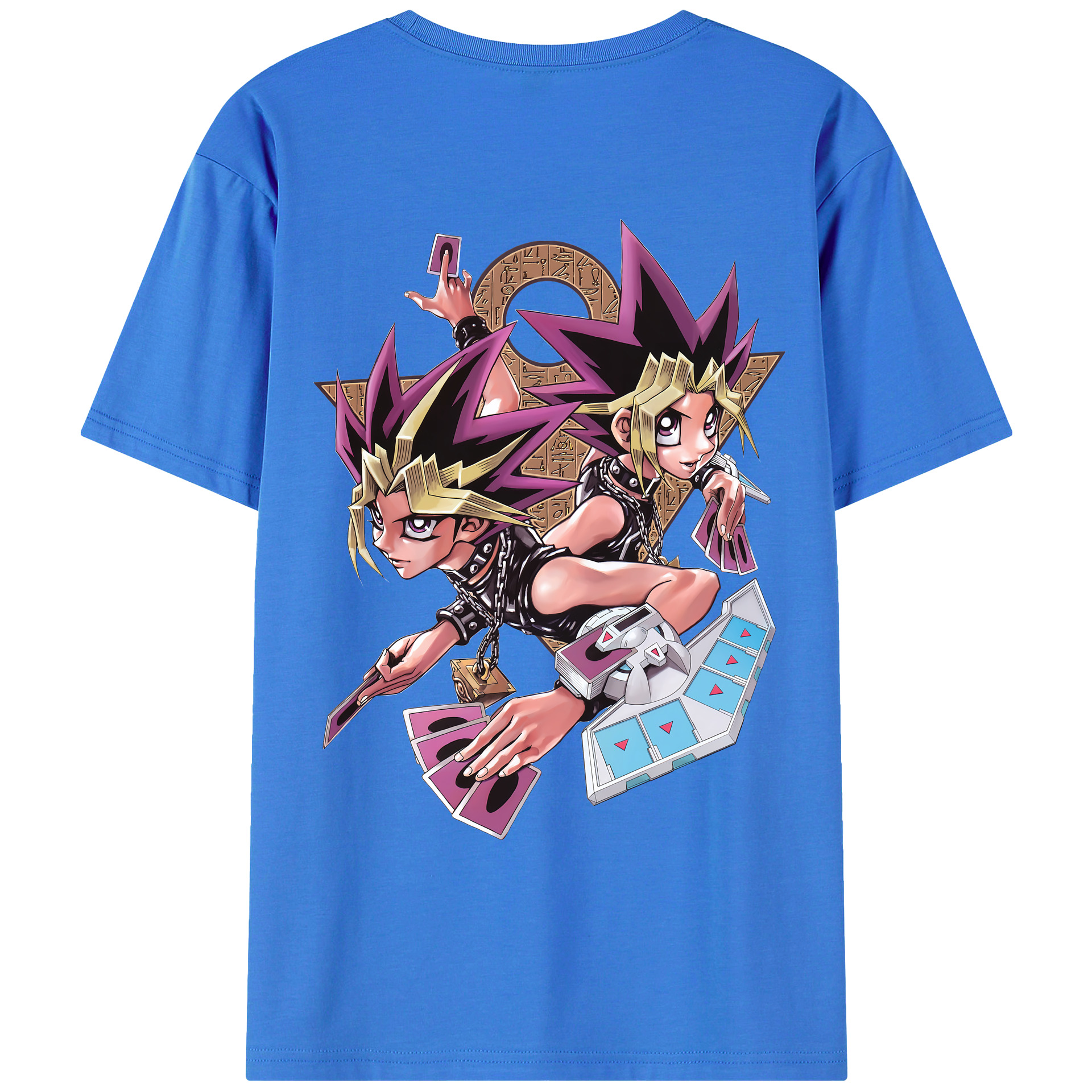 （画像用） 遊☆戯☆王 Yu-Gi-Oh! 綿100％ メンズ半袖Tシャツ（バックプリント） 通気性