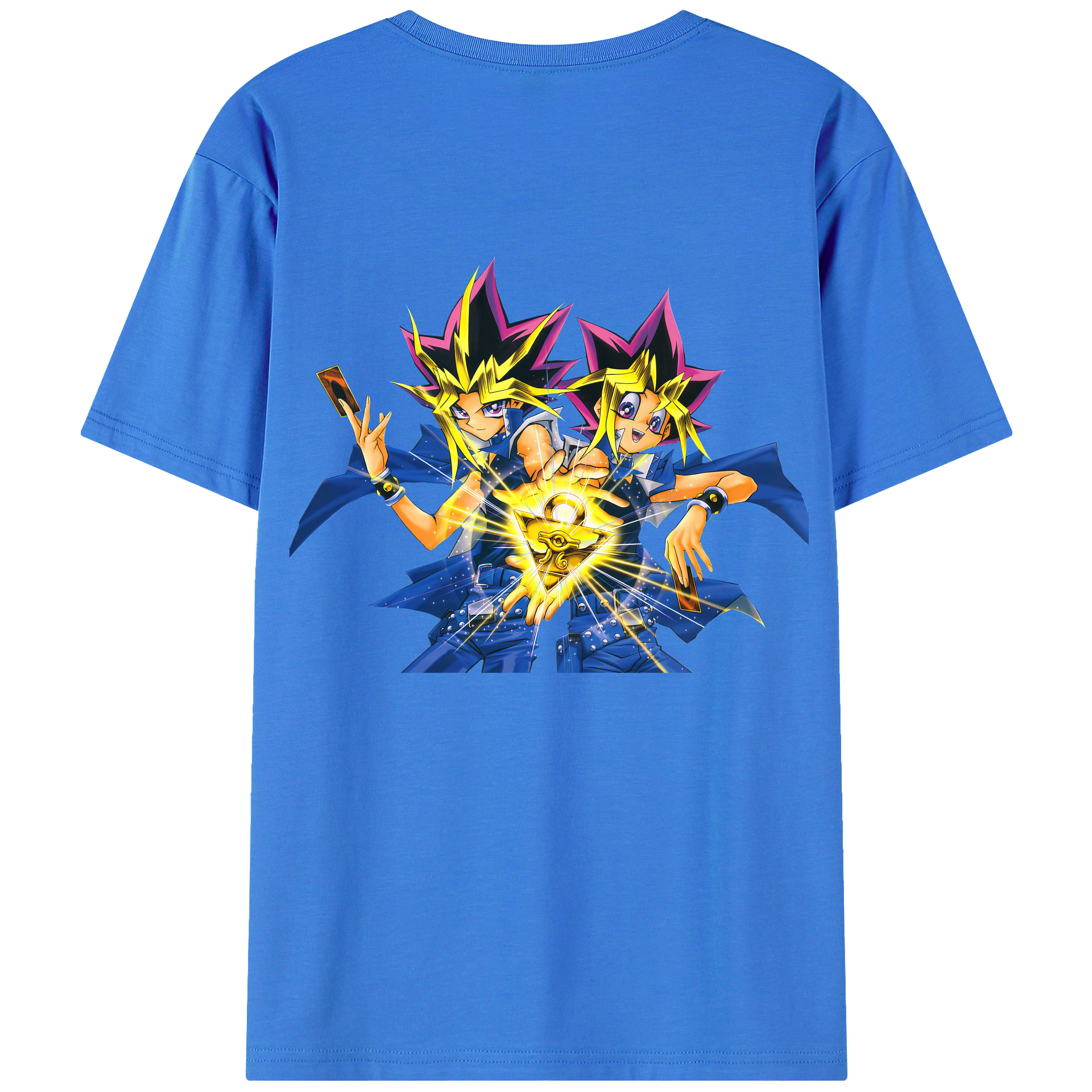 （画像用） 遊☆戯☆王 Yu-Gi-Oh! 綿100％ メンズ半袖Tシャツ（バックプリント） 通気性
