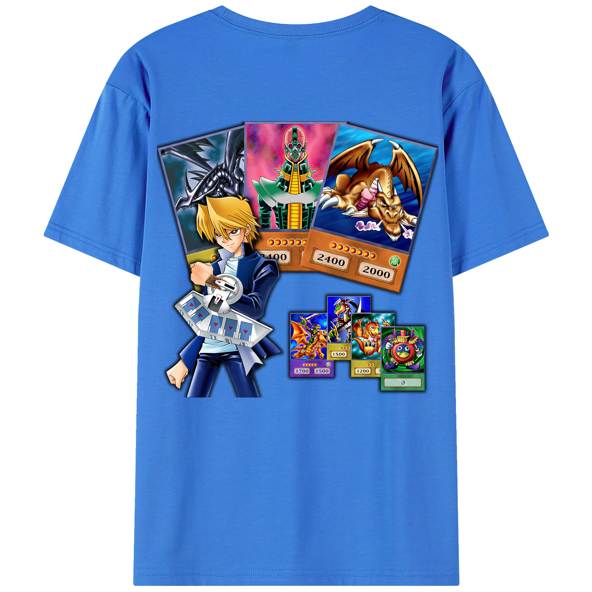 （画像用） 遊☆戯☆王 Yu-Gi-Oh! 綿100％ メンズ半袖Tシャツ（バックプリント） 通気性