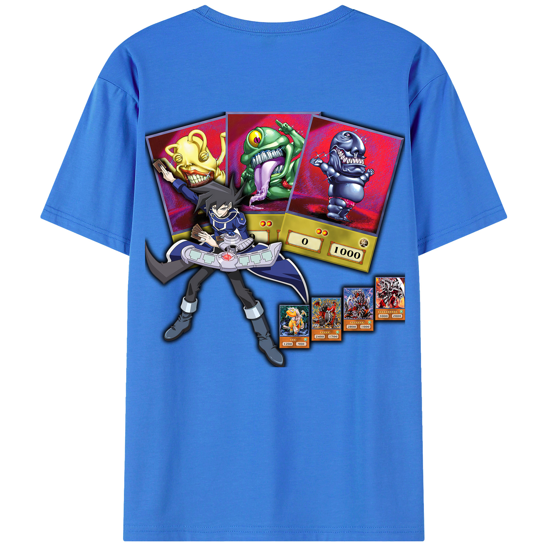 （画像用） 遊☆戯☆王 Yu-Gi-Oh! 綿100％ メンズ半袖Tシャツ（バックプリント） 通気性