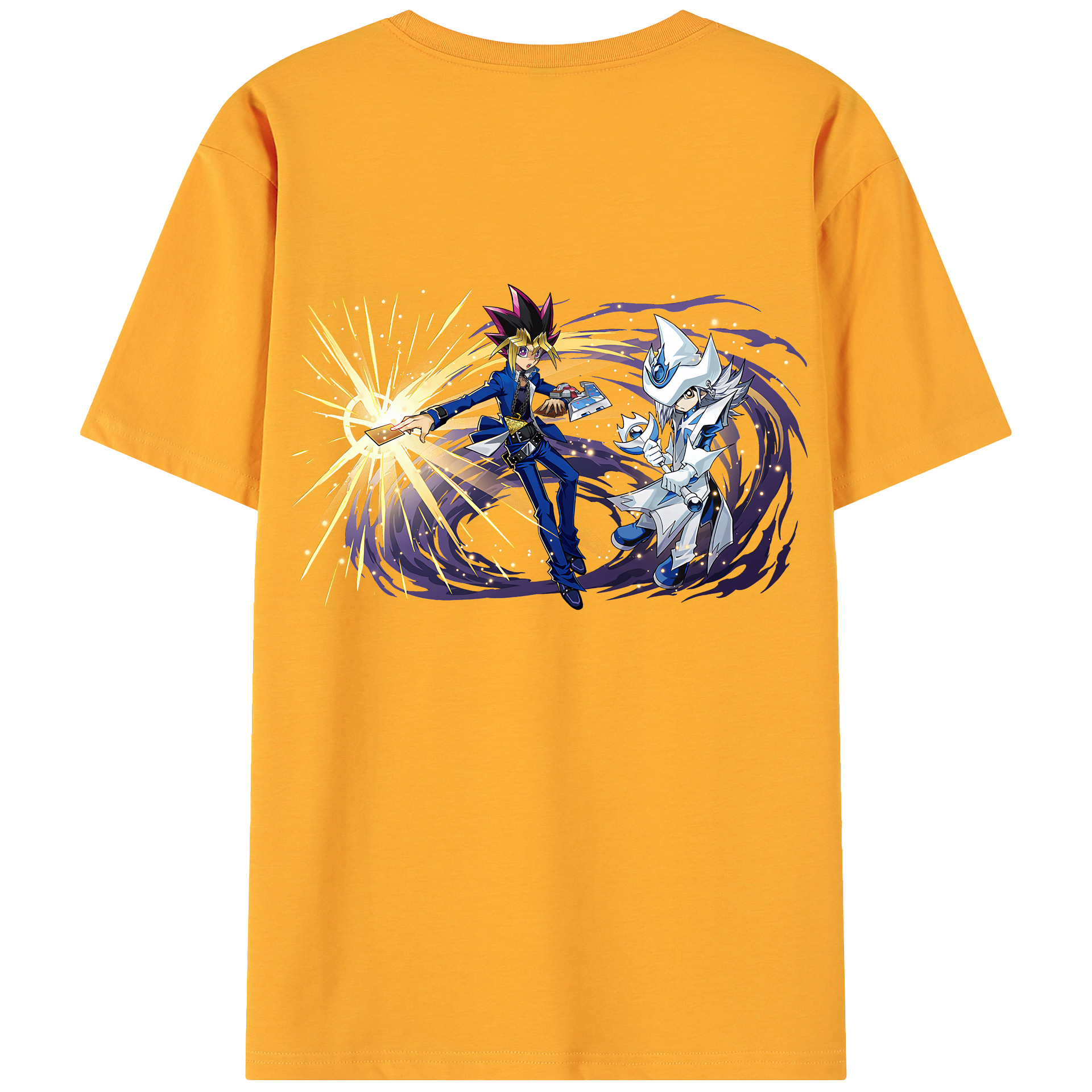（画像用） 遊☆戯☆王 Yu-Gi-Oh! 綿100％ メンズ半袖Tシャツ（バックプリント） 通気性