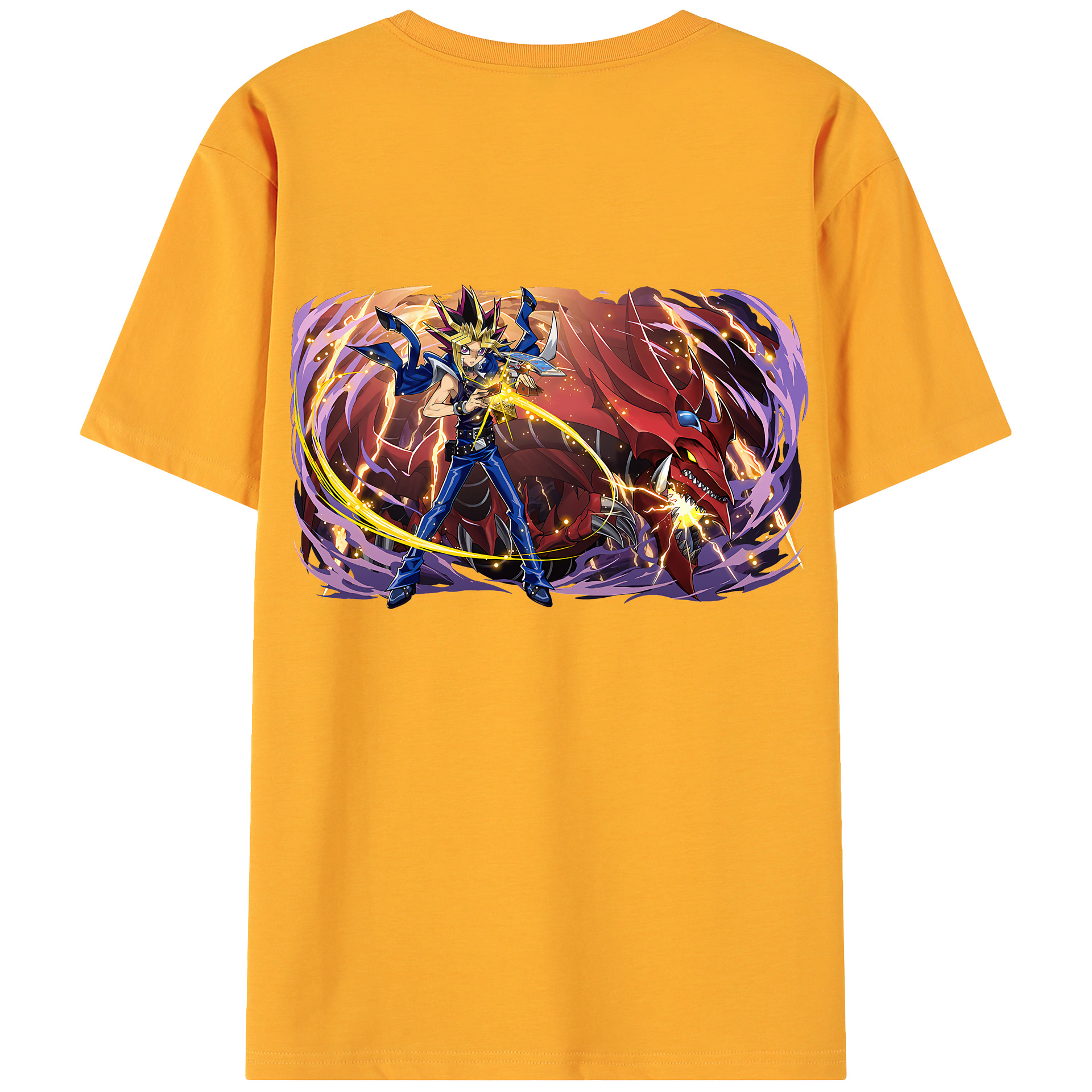 （画像用） 遊☆戯☆王 Yu-Gi-Oh! 綿100％ メンズ半袖Tシャツ（バックプリント） 通気性