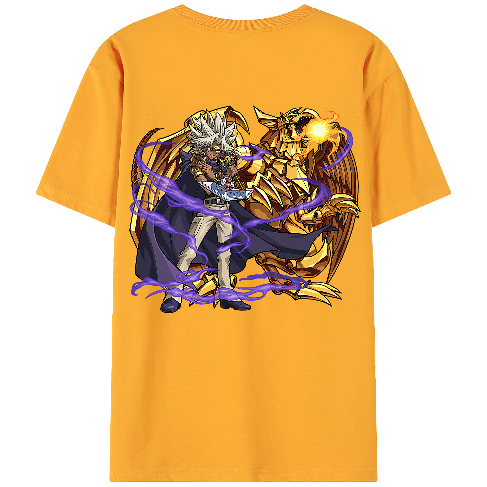 （画像用） 遊☆戯☆王 Yu-Gi-Oh! 綿100％ メンズ半袖Tシャツ（バックプリント） 通気性