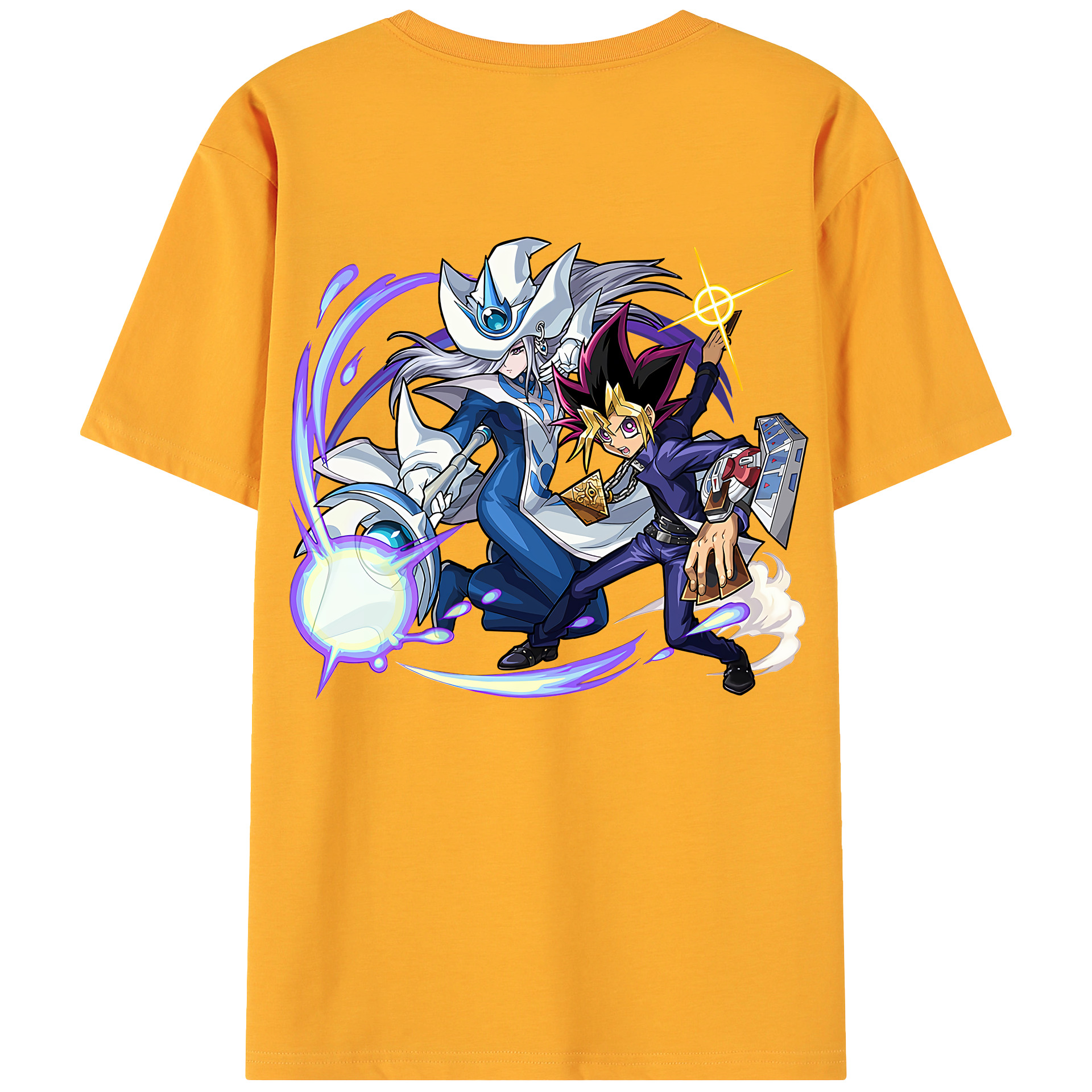 （画像用） 遊☆戯☆王 Yu-Gi-Oh! 綿100％ メンズ半袖Tシャツ（バックプリント） 通気性