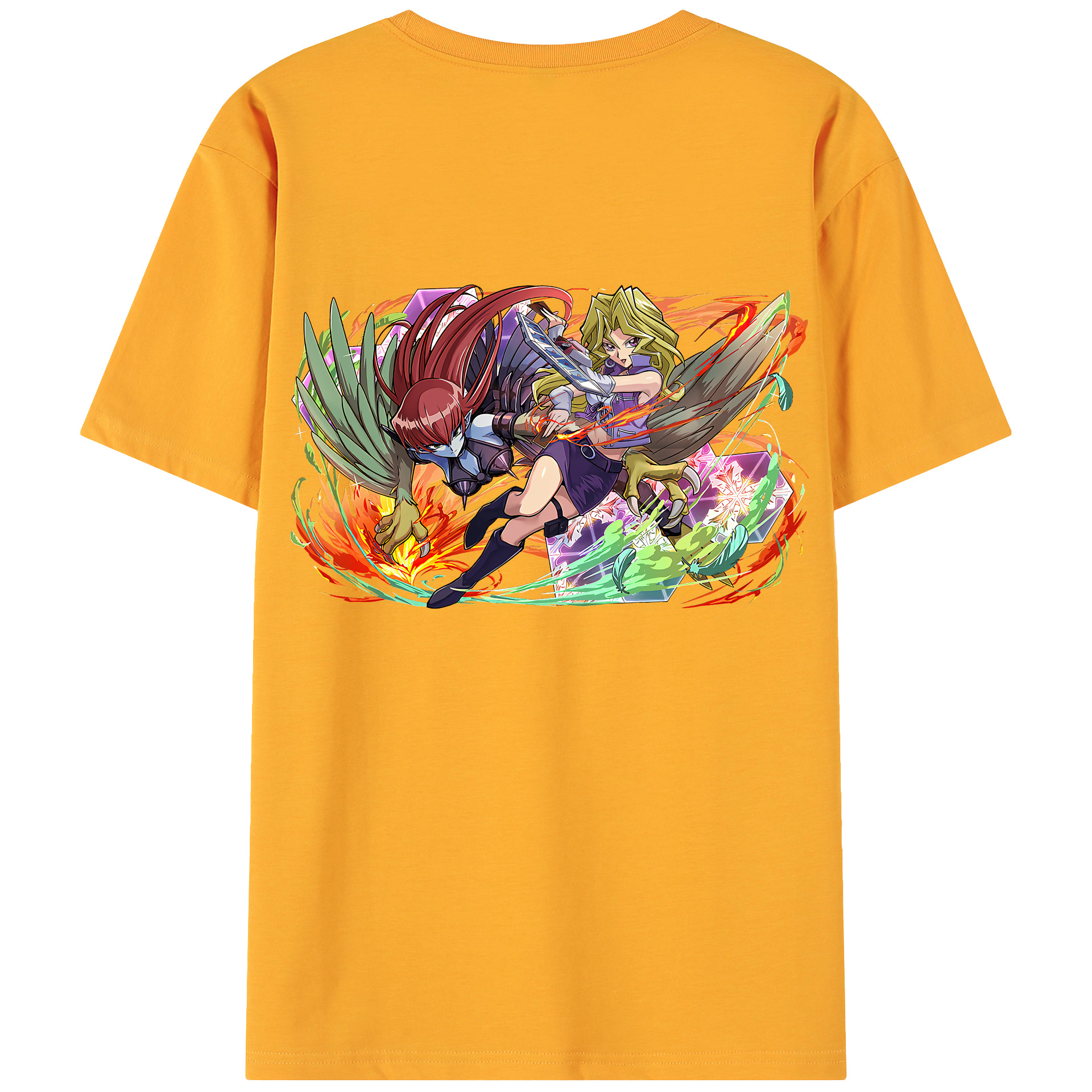 （画像用） 遊☆戯☆王 Yu-Gi-Oh! 綿100％ メンズ半袖Tシャツ（バックプリント） 通気性
