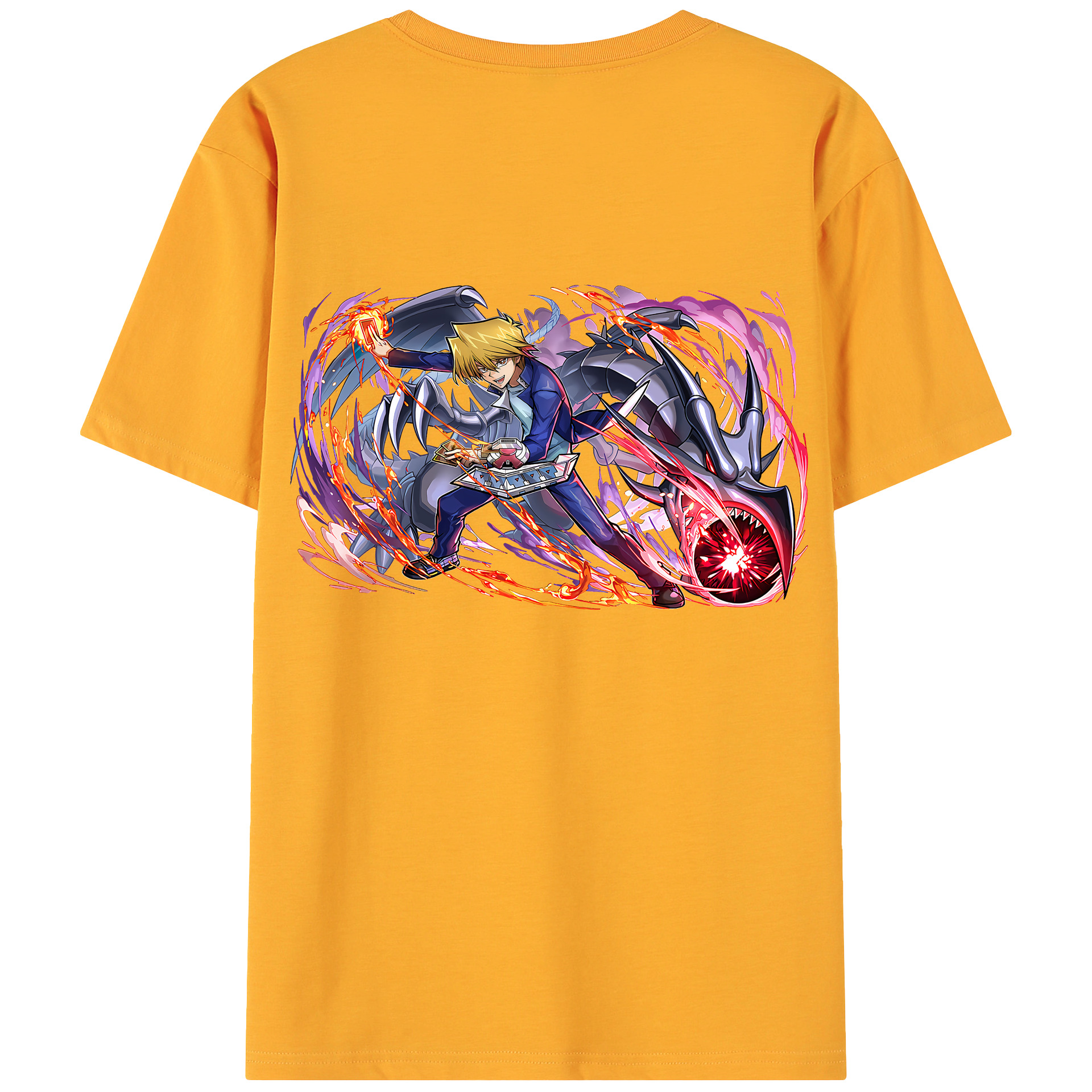 （画像用） 遊☆戯☆王 Yu-Gi-Oh! 綿100％ メンズ半袖Tシャツ（バックプリント） 通気性