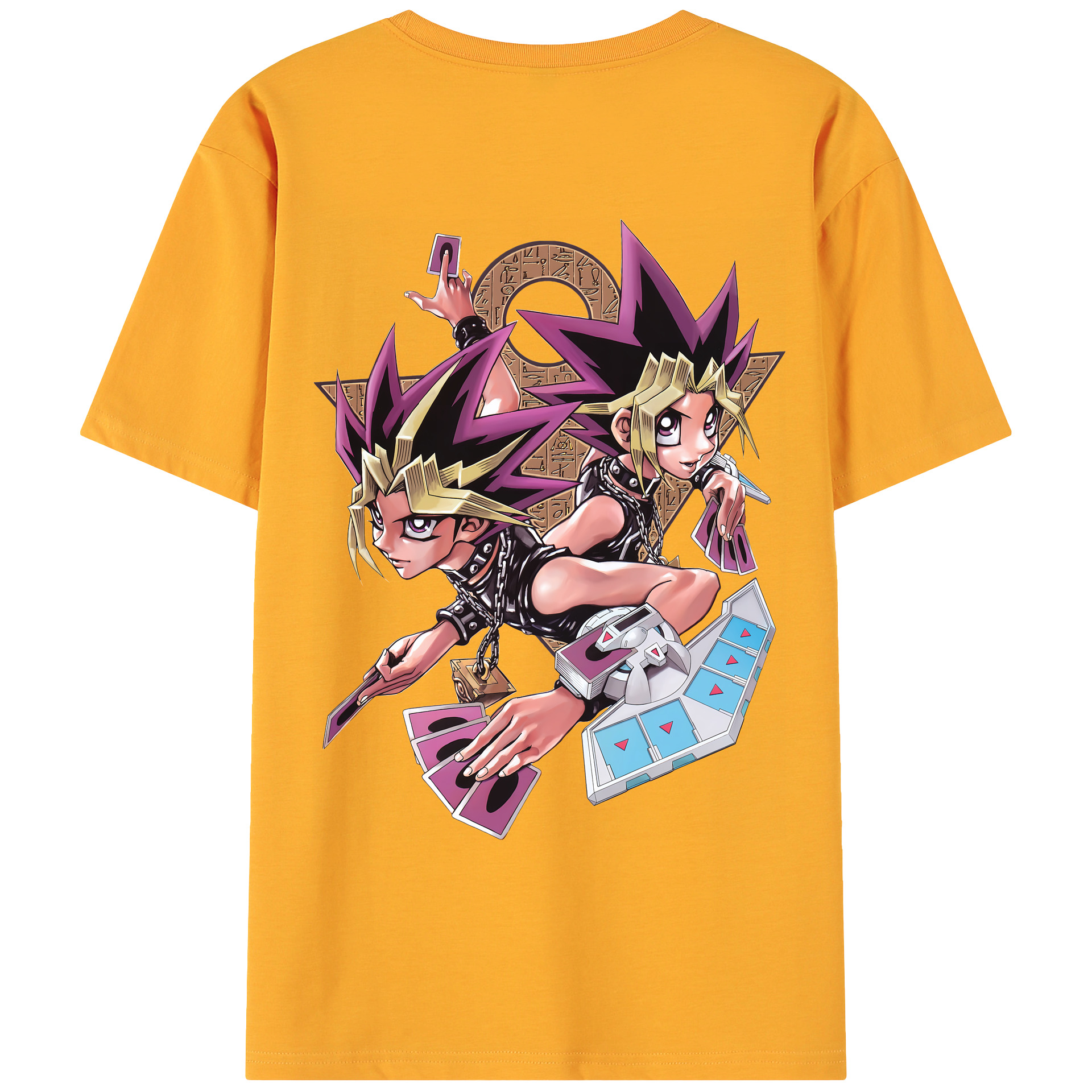 （画像用） 遊☆戯☆王 Yu-Gi-Oh! 綿100％ メンズ半袖Tシャツ（バックプリント） 通気性