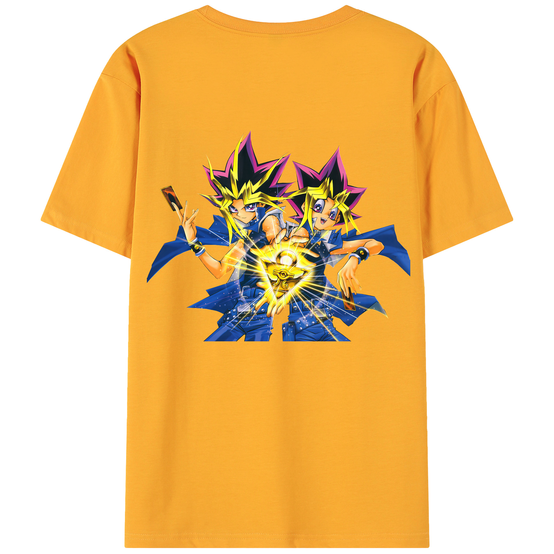 （画像用） 遊☆戯☆王 Yu-Gi-Oh! 綿100％ メンズ半袖Tシャツ（バックプリント） 通気性