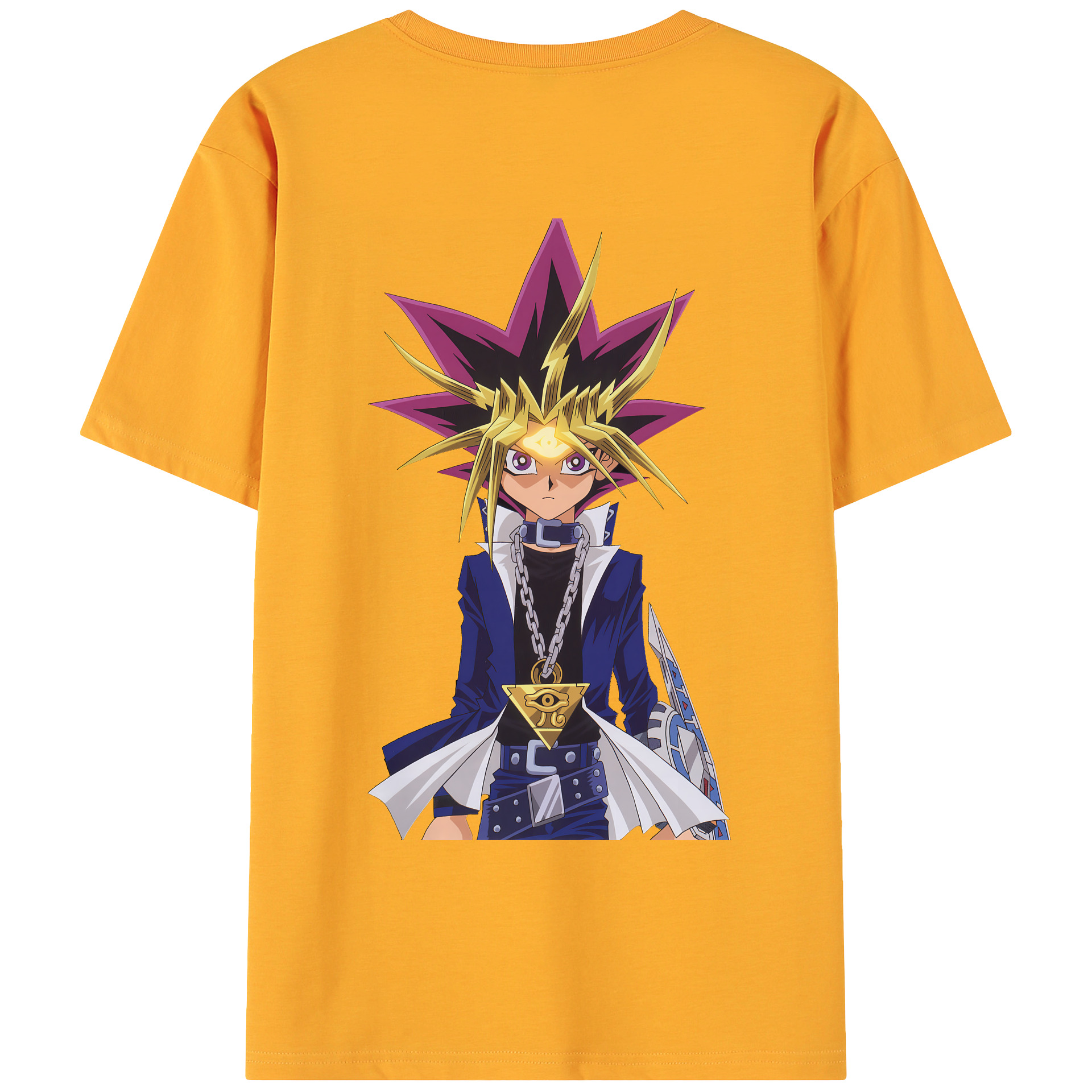 （画像用） 遊☆戯☆王 Yu-Gi-Oh! 綿100％ メンズ半袖Tシャツ（バックプリント） 通気性