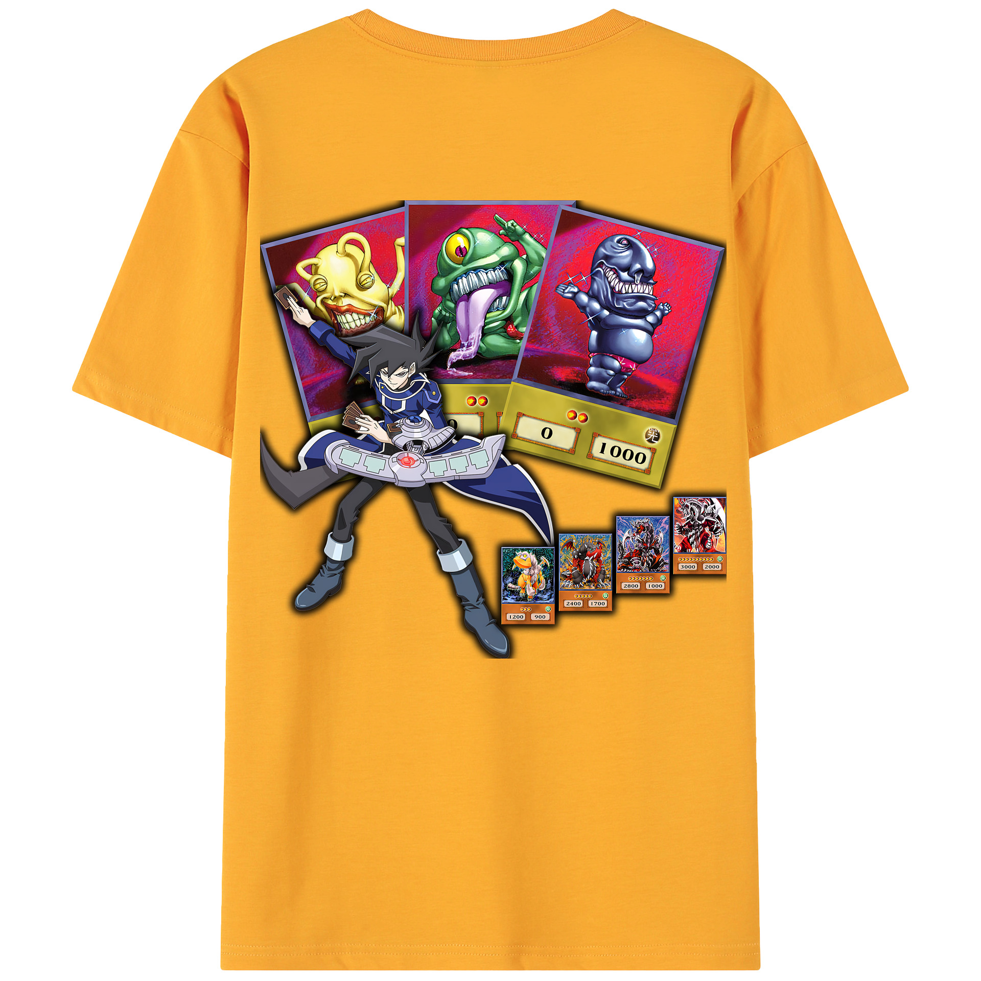 （画像用） 遊☆戯☆王 Yu-Gi-Oh! 綿100％ メンズ半袖Tシャツ（バックプリント） 通気性