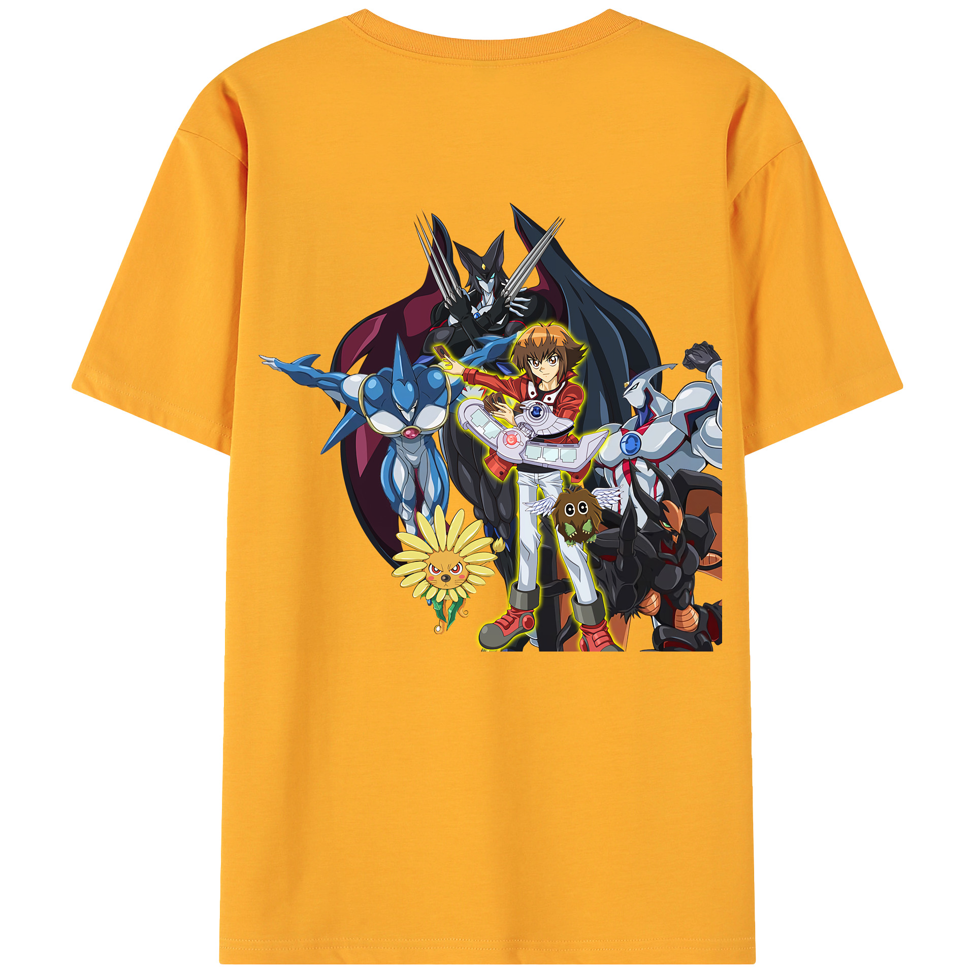 （画像用） 遊☆戯☆王 Yu-Gi-Oh! 綿100％ メンズ半袖Tシャツ（バックプリント） 通気性
