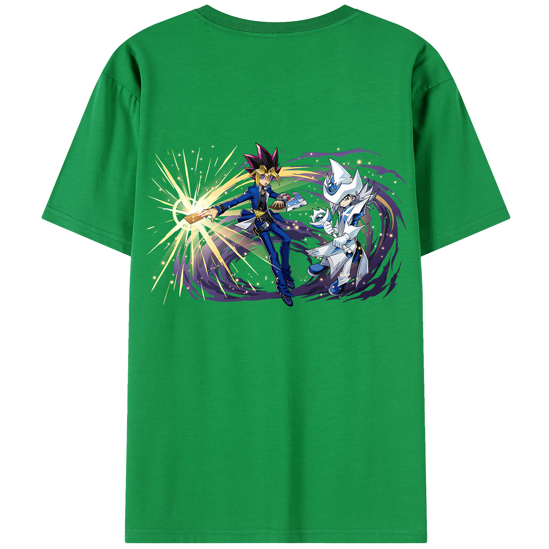 （画像用） 遊☆戯☆王 Yu-Gi-Oh! 綿100％ メンズ半袖Tシャツ（バックプリント） 通気性