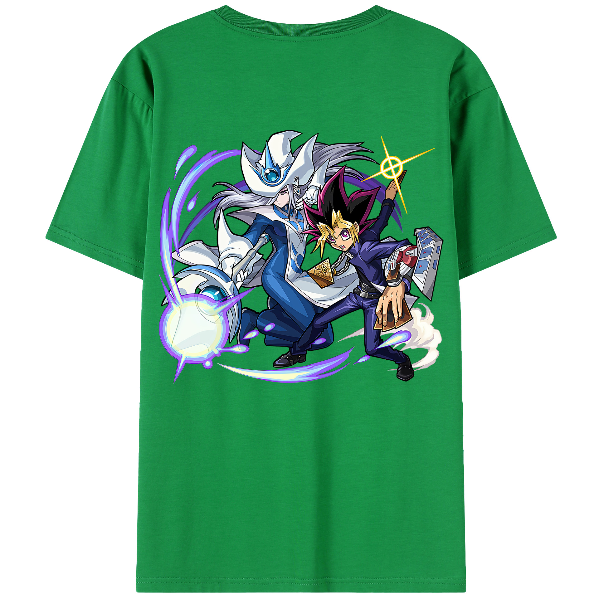 （画像用） 遊☆戯☆王 Yu-Gi-Oh! 綿100％ メンズ半袖Tシャツ（バックプリント） 通気性