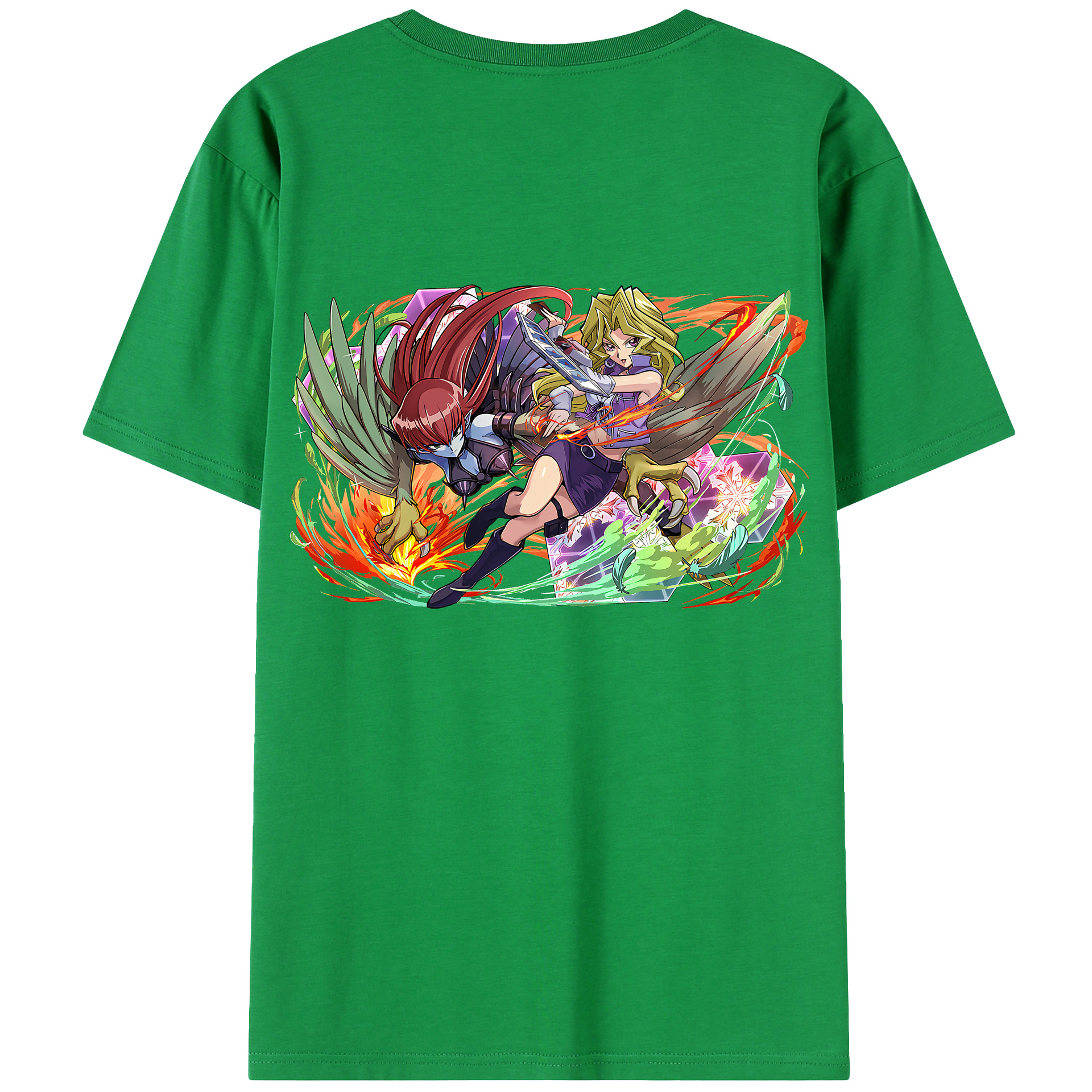（画像用） 遊☆戯☆王 Yu-Gi-Oh! 綿100％ メンズ半袖Tシャツ（バックプリント） 通気性