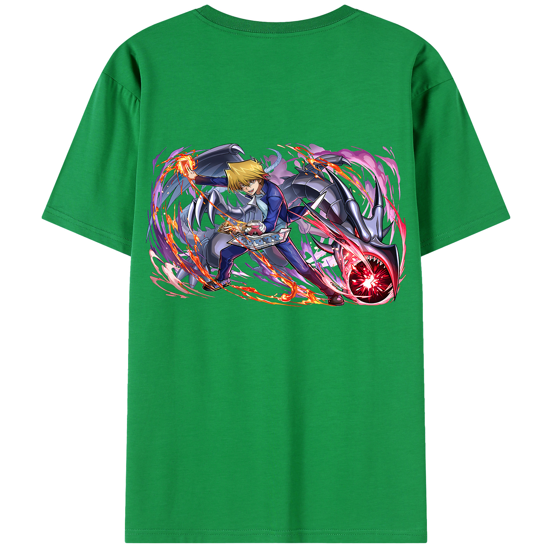 （画像用） 遊☆戯☆王 Yu-Gi-Oh! 綿100％ メンズ半袖Tシャツ（バックプリント） 通気性