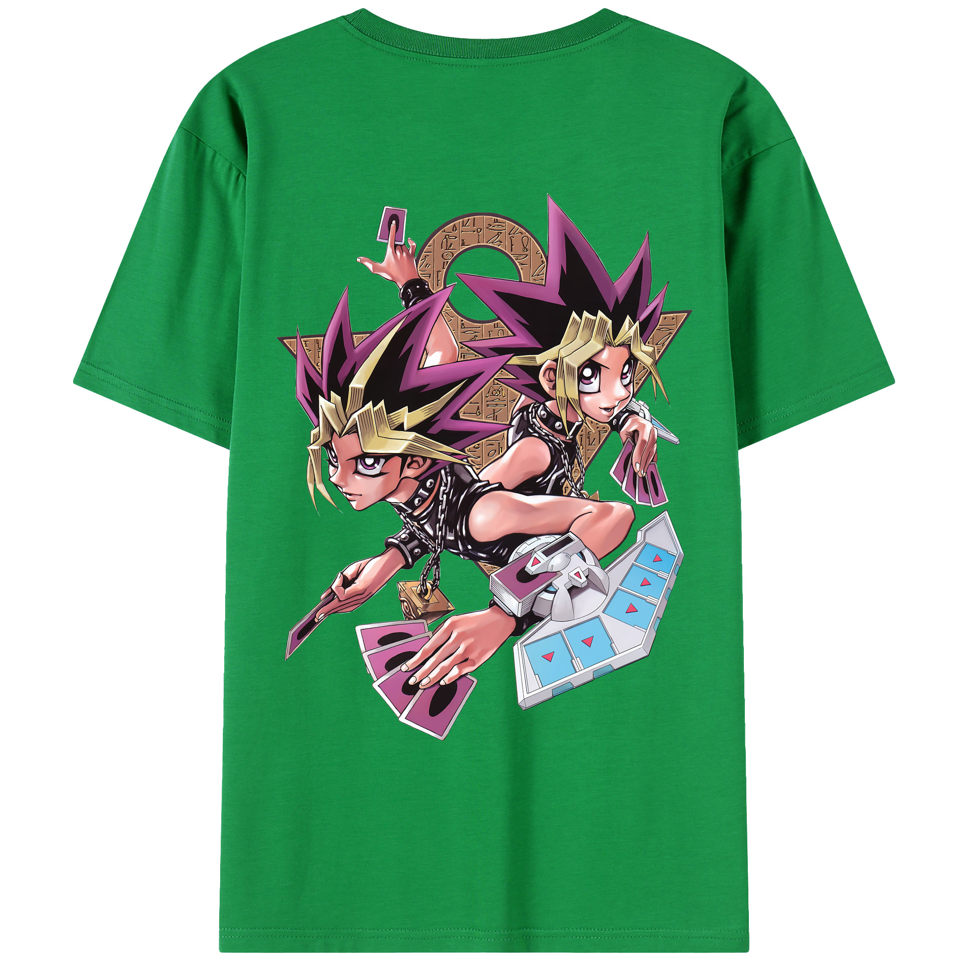 （画像用） 遊☆戯☆王 Yu-Gi-Oh! 綿100％ メンズ半袖Tシャツ（バックプリント） 通気性