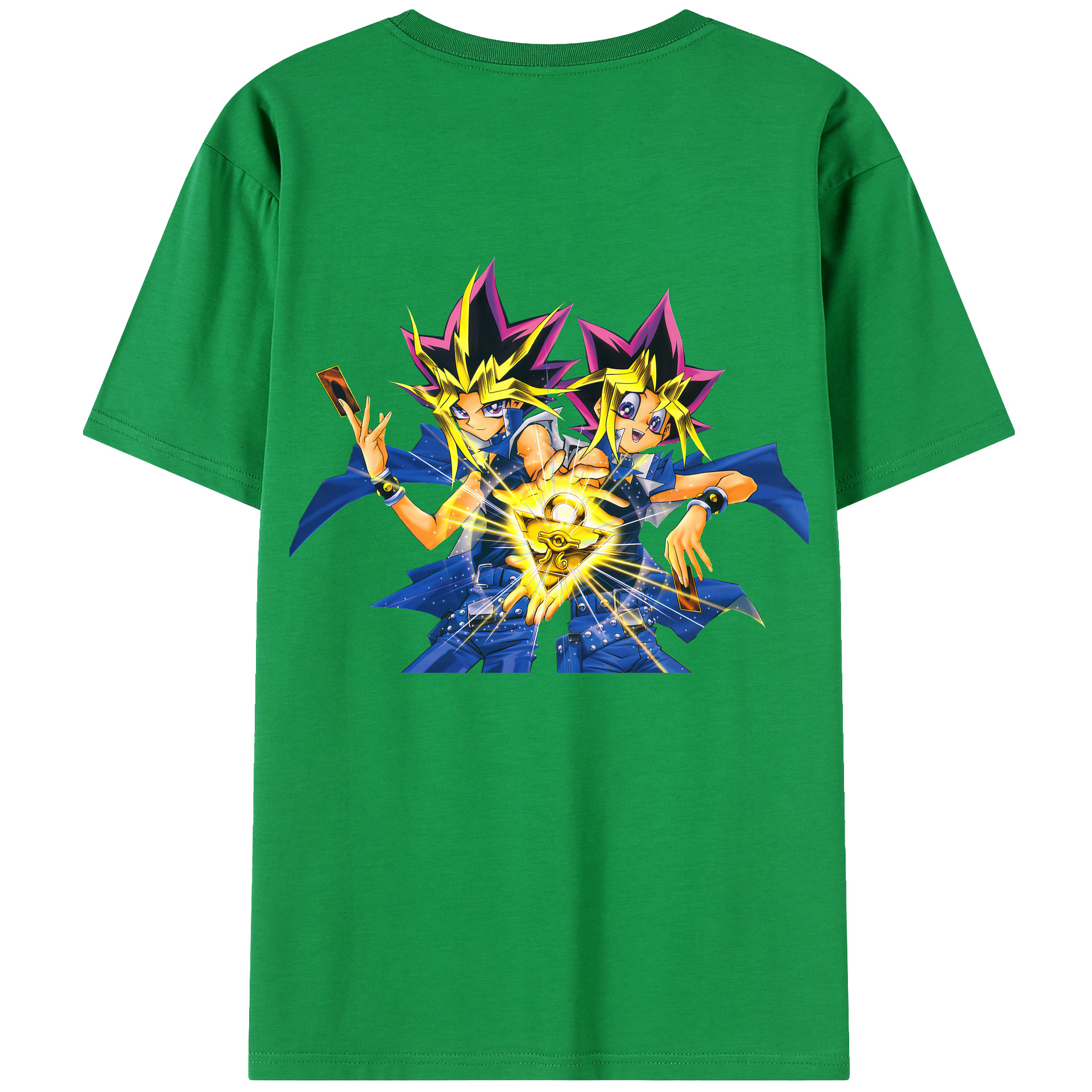 （画像用） 遊☆戯☆王 Yu-Gi-Oh! 綿100％ メンズ半袖Tシャツ（バックプリント） 通気性