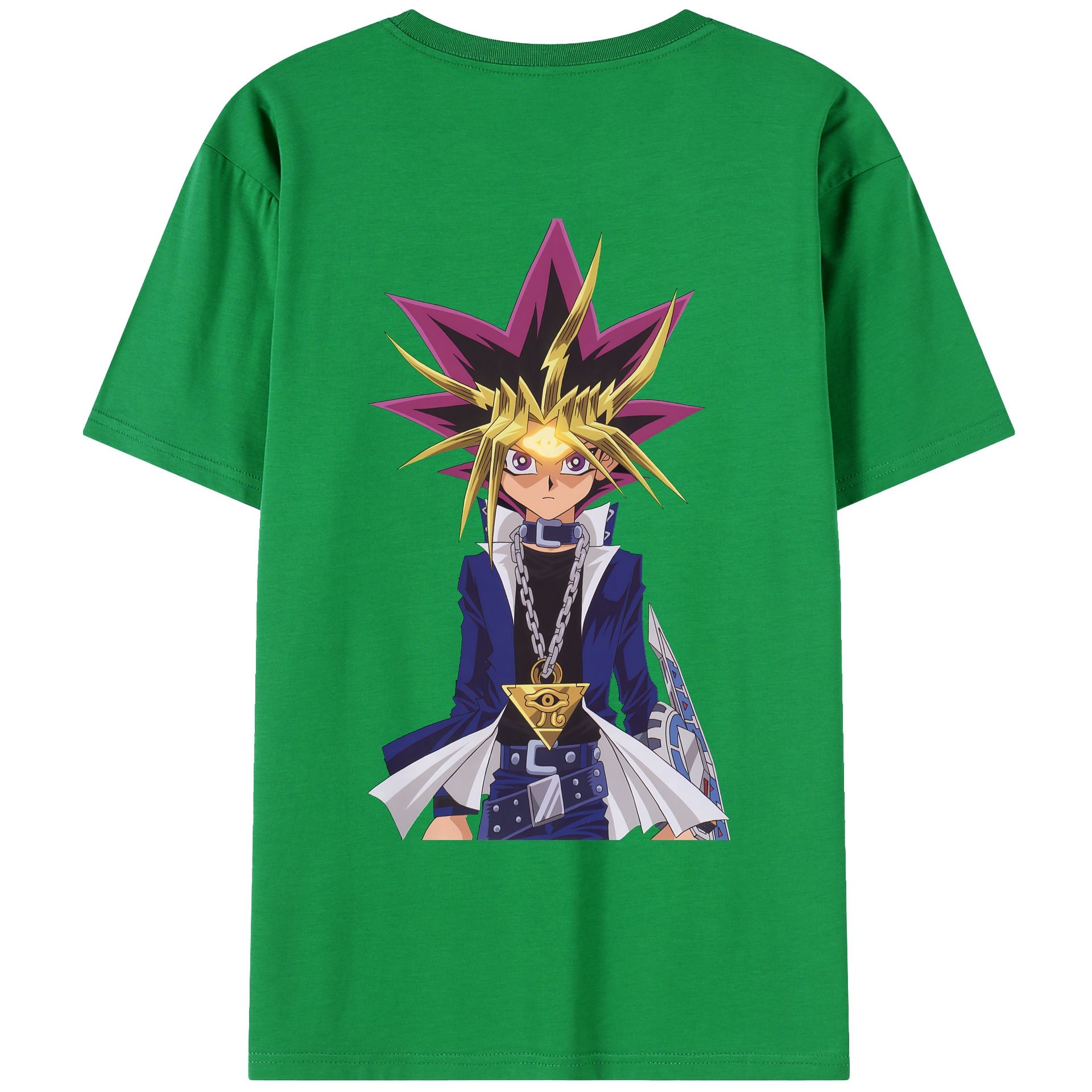 （画像用） 遊☆戯☆王 Yu-Gi-Oh! 綿100％ メンズ半袖Tシャツ（バックプリント） 通気性