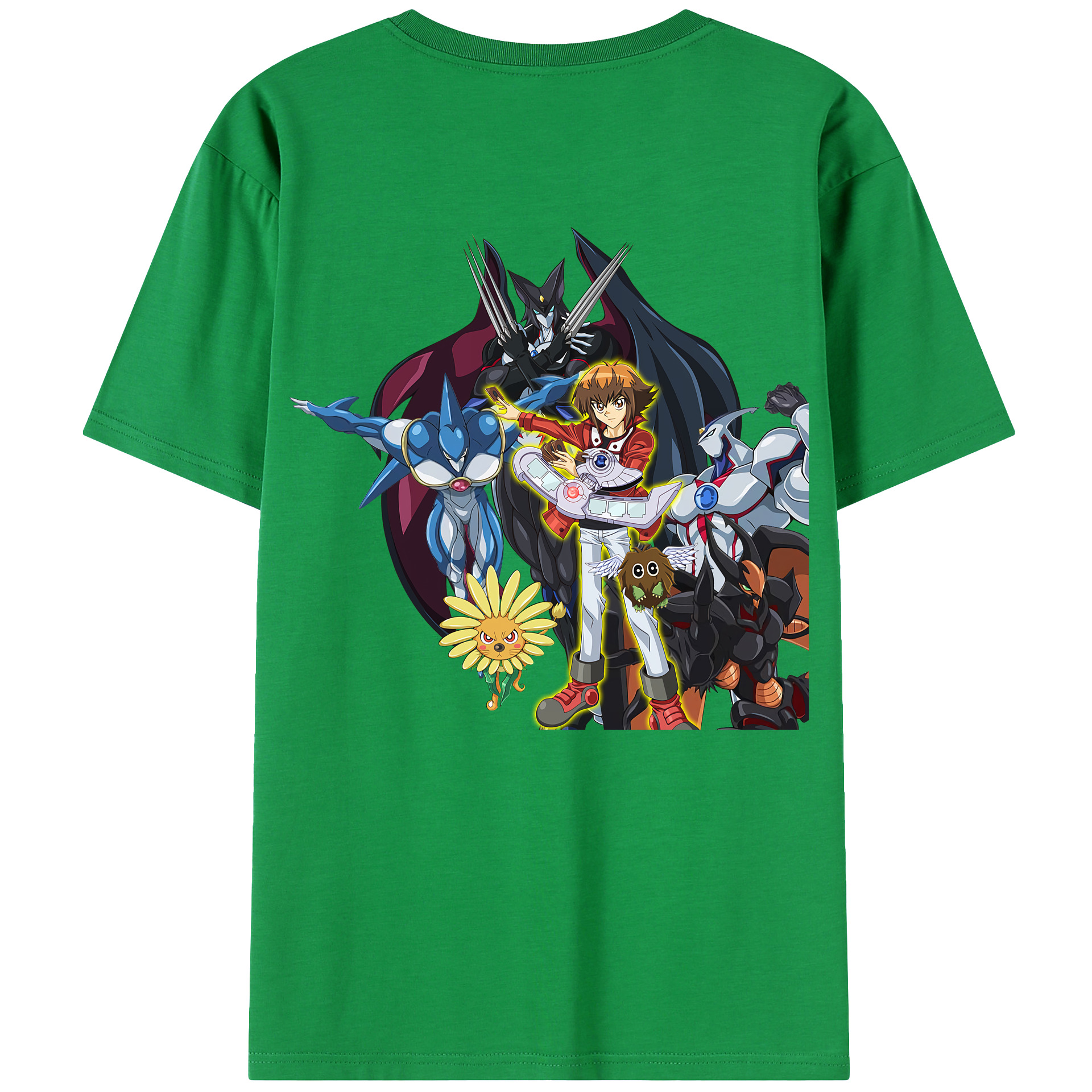 （画像用） 遊☆戯☆王 Yu-Gi-Oh! 綿100％ メンズ半袖Tシャツ（バックプリント） 通気性