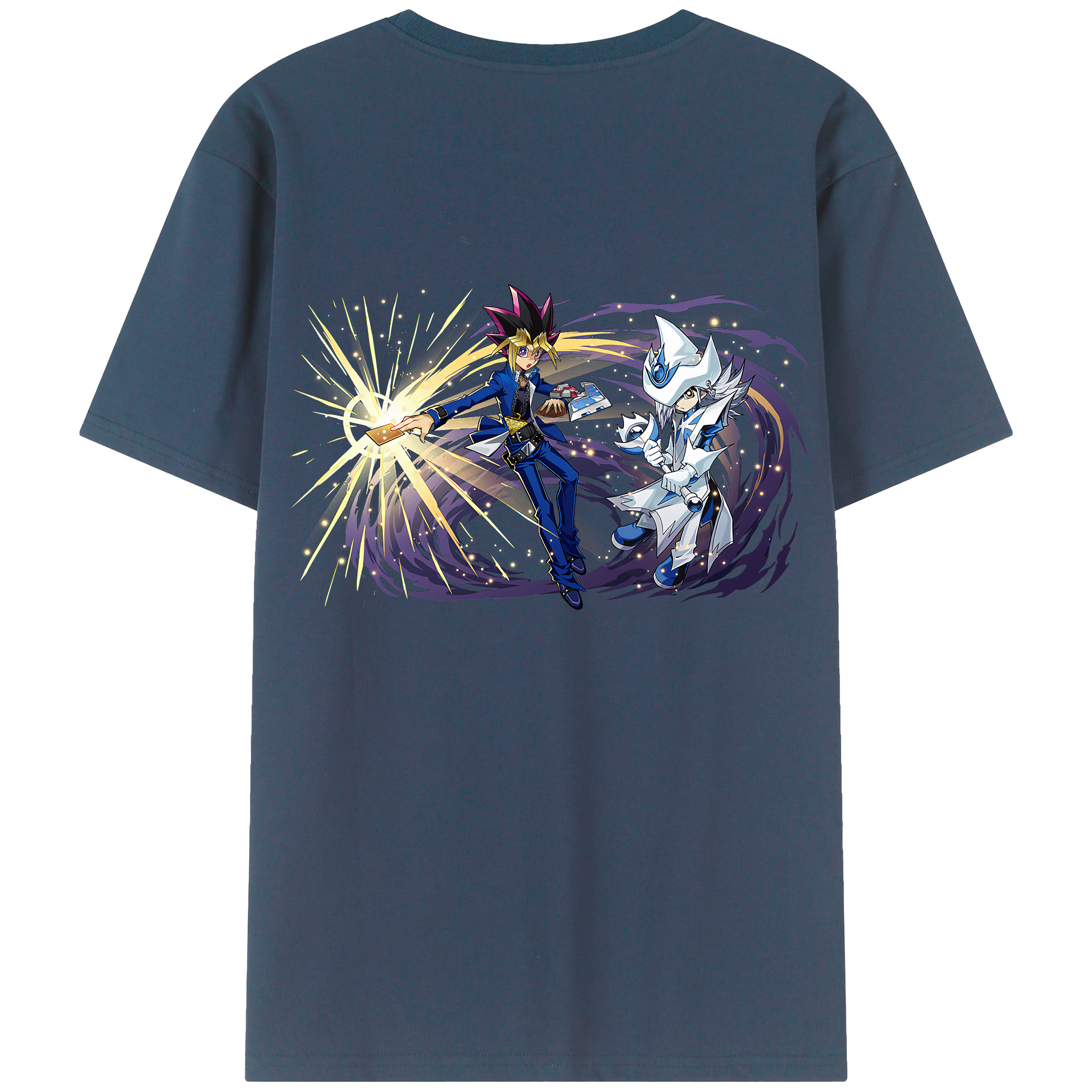 （画像用） 遊☆戯☆王 Yu-Gi-Oh! 綿100％ メンズ半袖Tシャツ（バックプリント） 通気性
