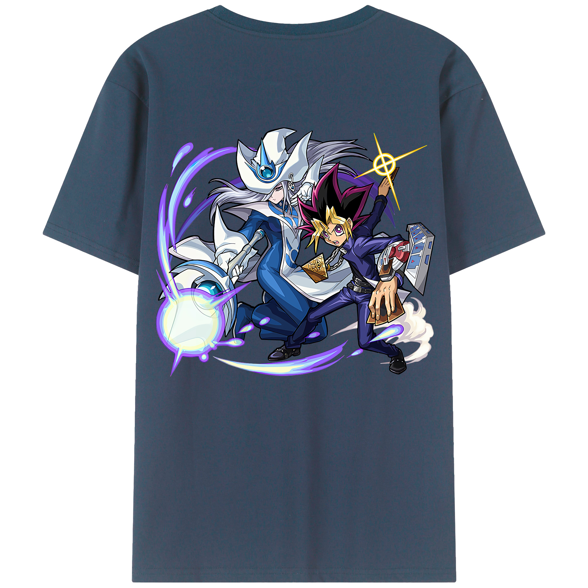 （画像用） 遊☆戯☆王 Yu-Gi-Oh! 綿100％ メンズ半袖Tシャツ（バックプリント） 通気性