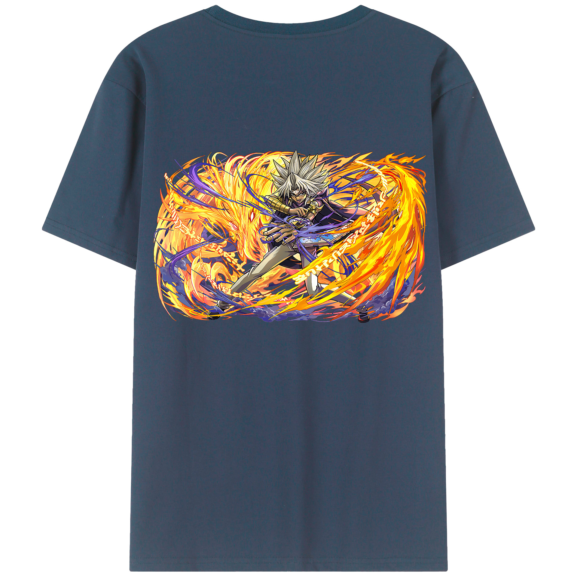 （画像用） 遊☆戯☆王 Yu-Gi-Oh! 綿100％ メンズ半袖Tシャツ（バックプリント） 通気性