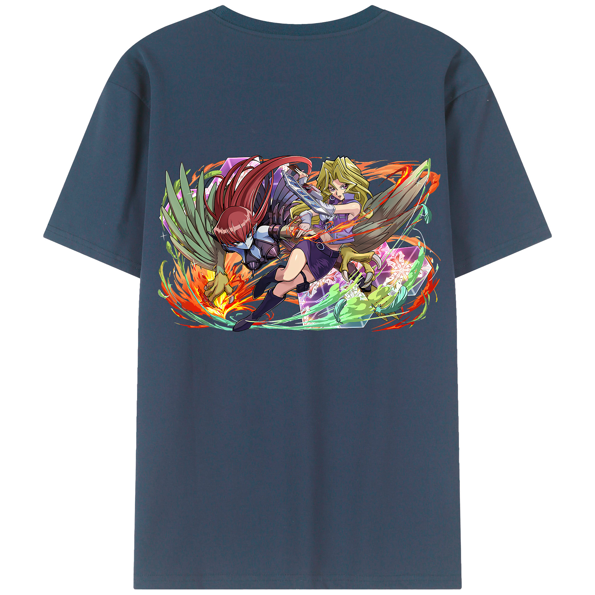 （画像用） 遊☆戯☆王 Yu-Gi-Oh! 綿100％ メンズ半袖Tシャツ（バックプリント） 通気性
