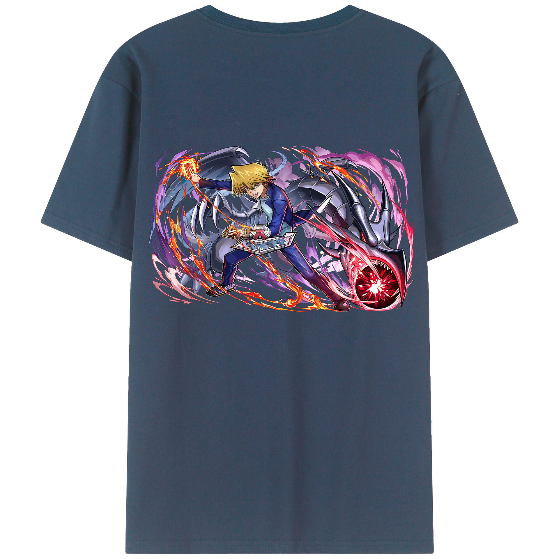 （画像用） 遊☆戯☆王 Yu-Gi-Oh! 綿100％ メンズ半袖Tシャツ（バックプリント） 通気性