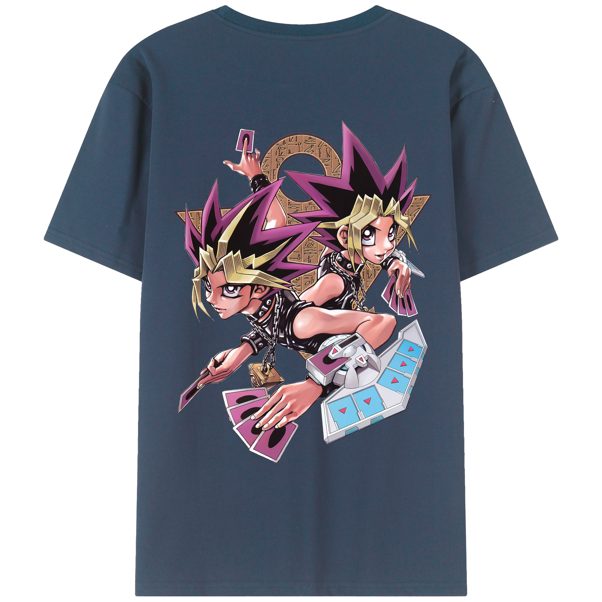 （画像用） 遊☆戯☆王 Yu-Gi-Oh! 綿100％ メンズ半袖Tシャツ（バックプリント） 通気性