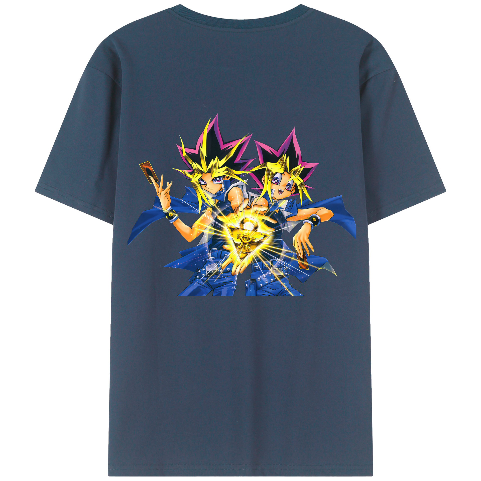 （画像用） 遊☆戯☆王 Yu-Gi-Oh! 綿100％ メンズ半袖Tシャツ（バックプリント） 通気性