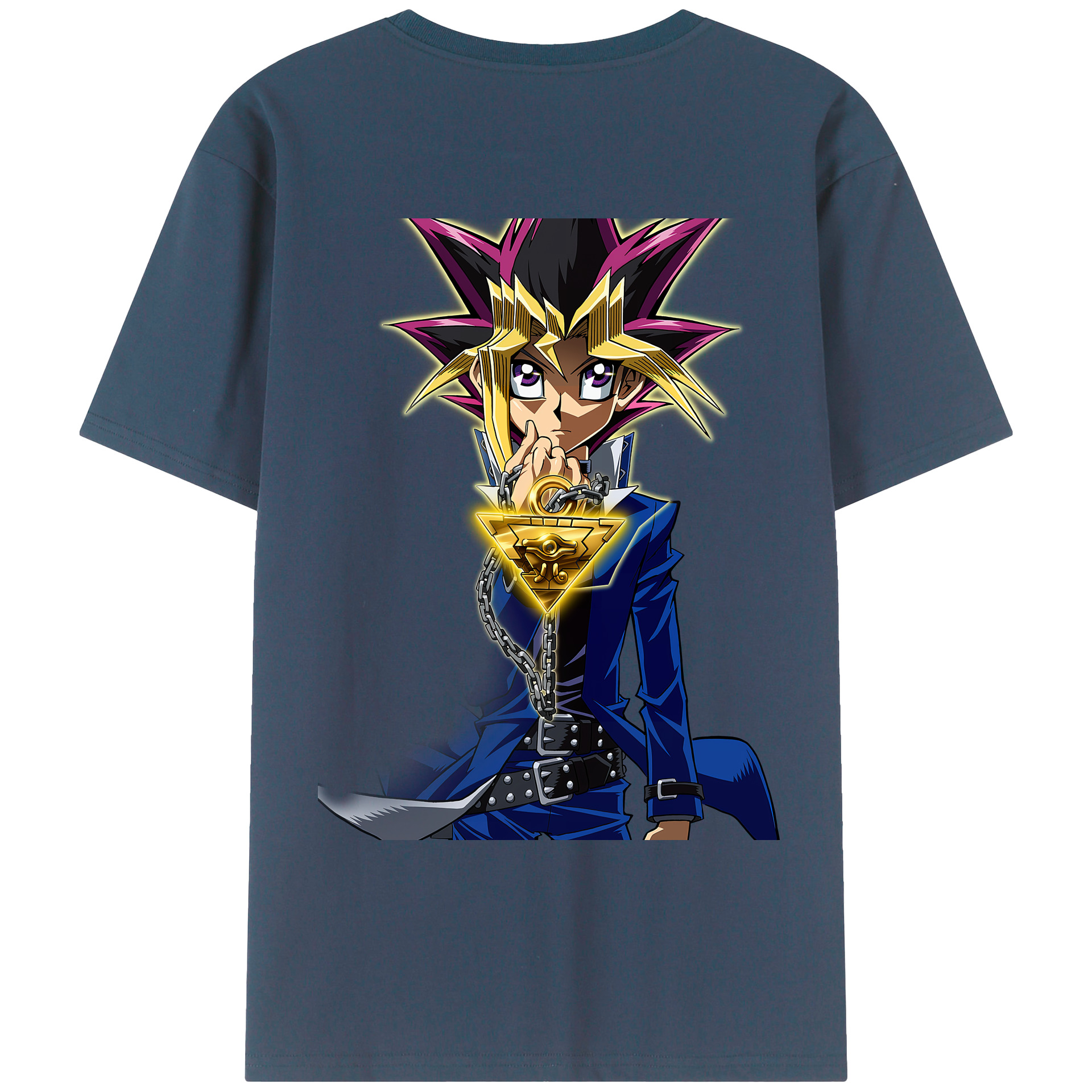 （画像用） 遊☆戯☆王 Yu-Gi-Oh! 綿100％ メンズ半袖Tシャツ（バックプリント） 通気性