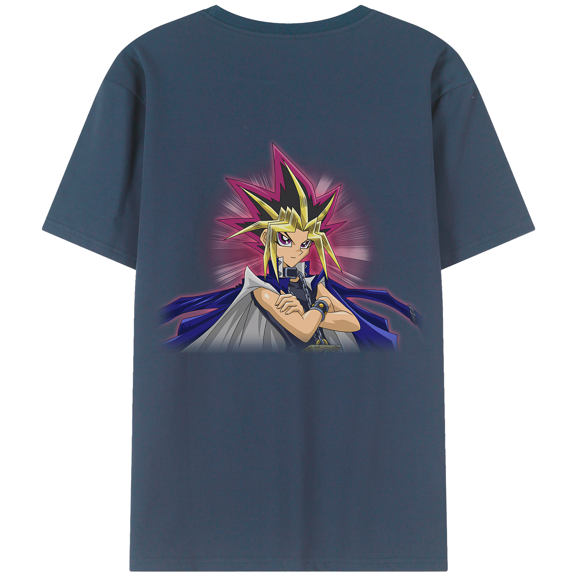 （画像用） 遊☆戯☆王 Yu-Gi-Oh! 綿100％ メンズ半袖Tシャツ（バックプリント） 通気性