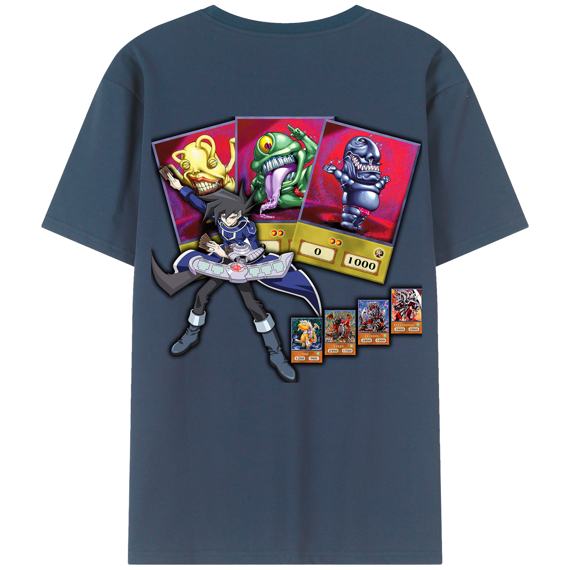 （画像用） 遊☆戯☆王 Yu-Gi-Oh! 綿100％ メンズ半袖Tシャツ（バックプリント） 通気性