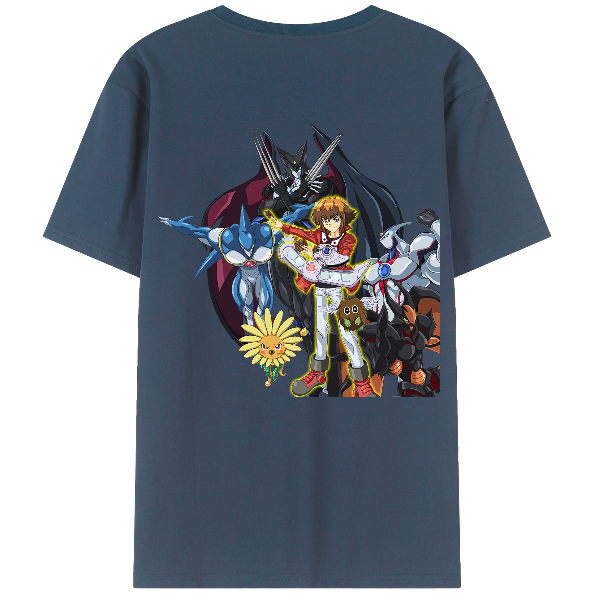 （画像用） 遊☆戯☆王 Yu-Gi-Oh! 綿100％ メンズ半袖Tシャツ（バックプリント） 通気性