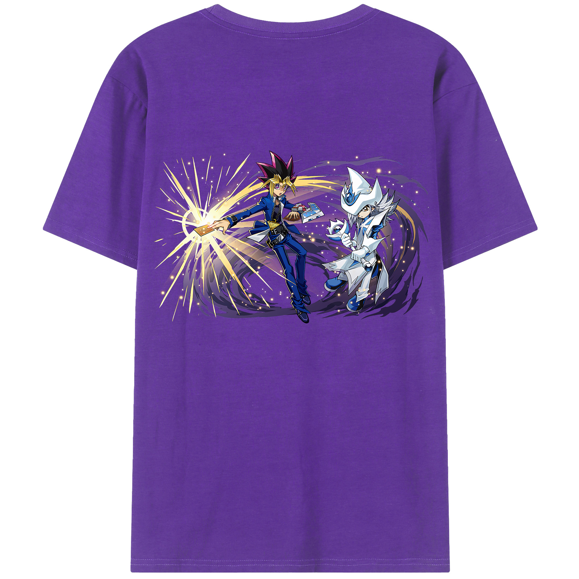 （画像用） 遊☆戯☆王 Yu-Gi-Oh! 綿100％ メンズ半袖Tシャツ（バックプリント） 通気性