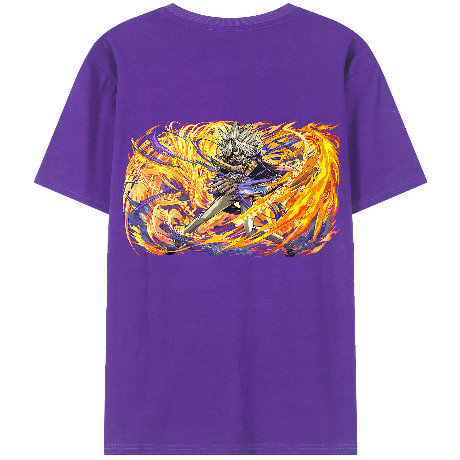 （画像用） 遊☆戯☆王 Yu-Gi-Oh! 綿100％ メンズ半袖Tシャツ（バックプリント） 通気性