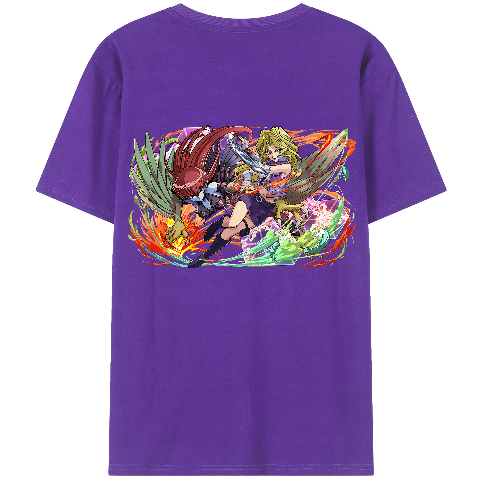 （画像用） 遊☆戯☆王 Yu-Gi-Oh! 綿100％ メンズ半袖Tシャツ（バックプリント） 通気性