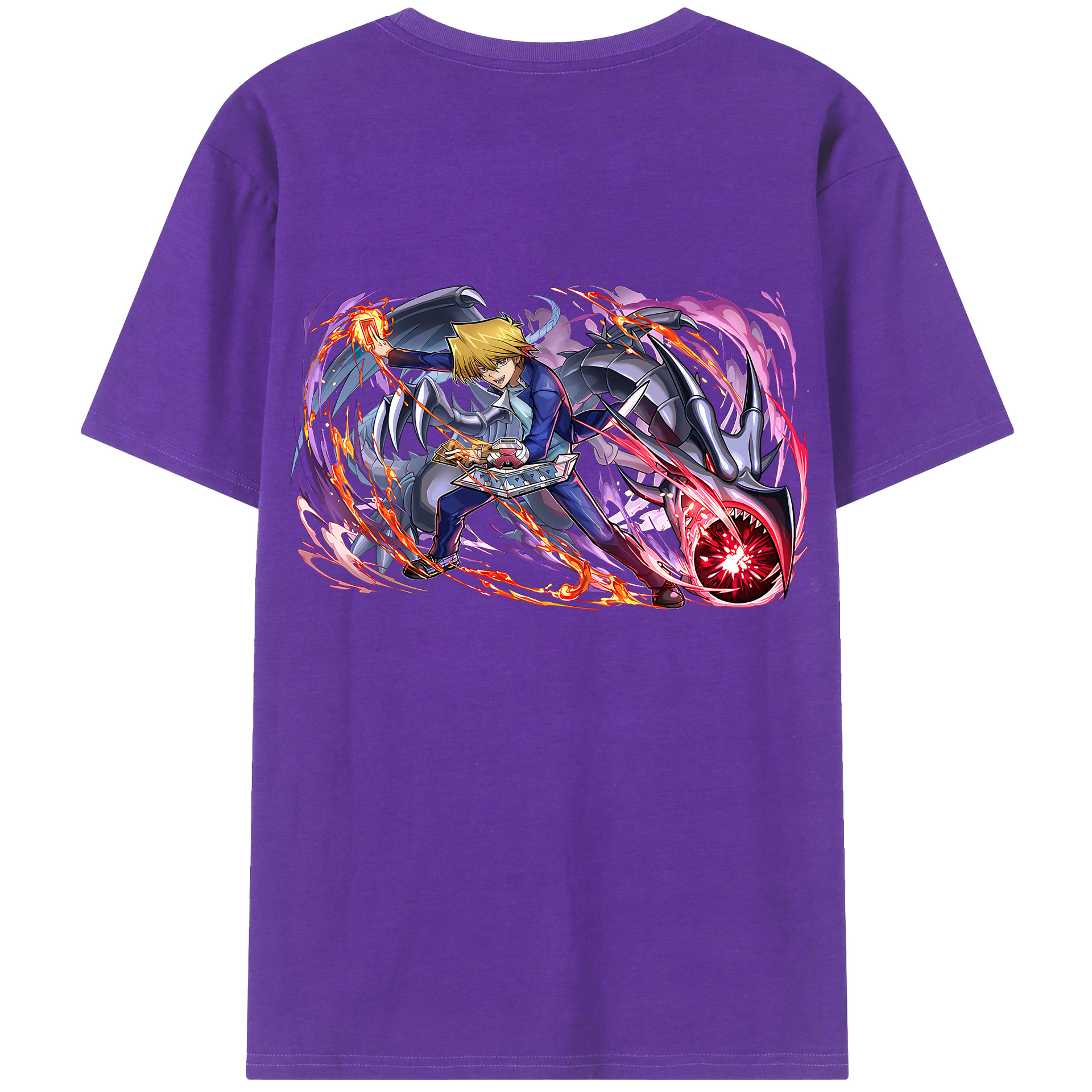（画像用） 遊☆戯☆王 Yu-Gi-Oh! 綿100％ メンズ半袖Tシャツ（バックプリント） 通気性